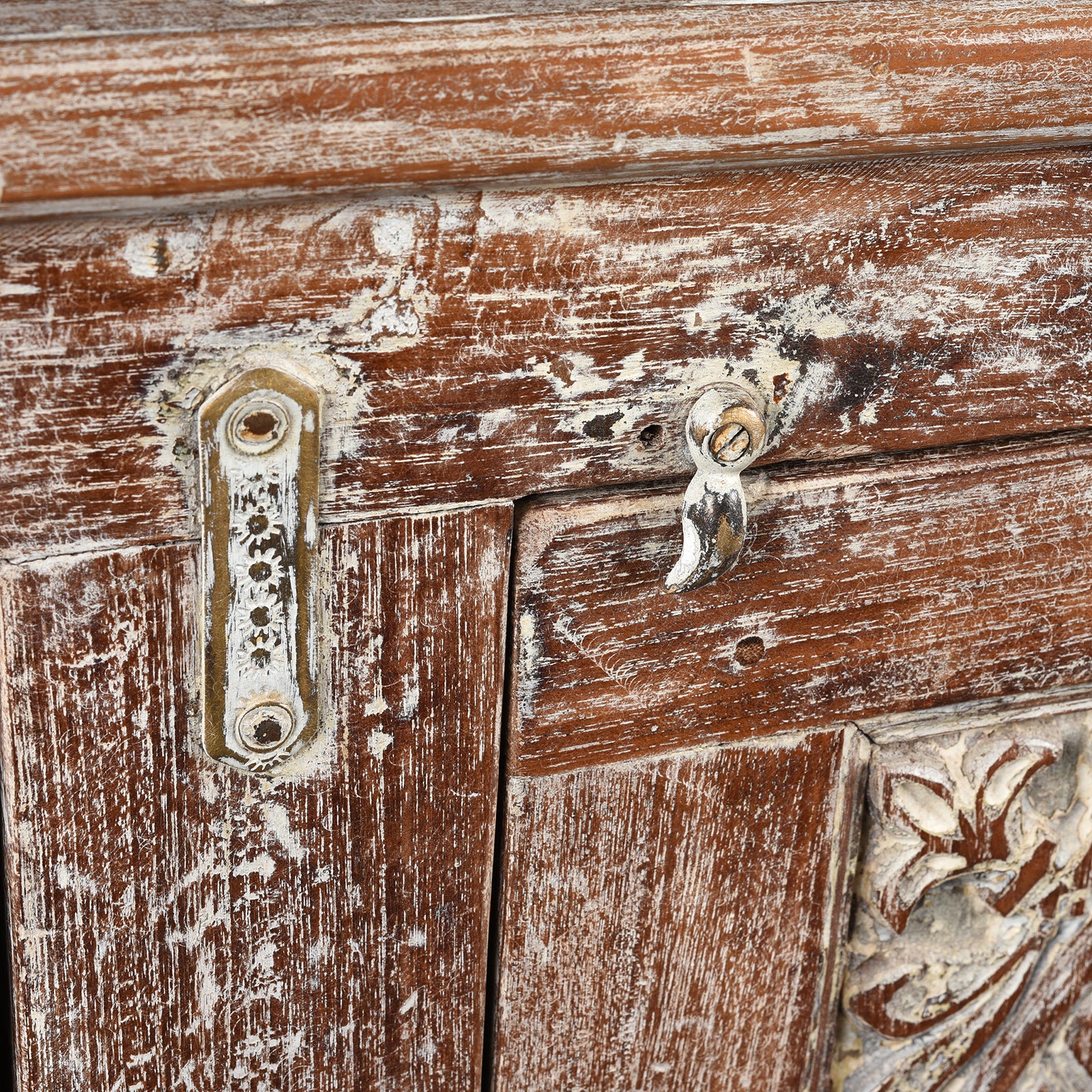 Carved Teak Sideboard With Sunburst Panels - 19th Century - Image 9
