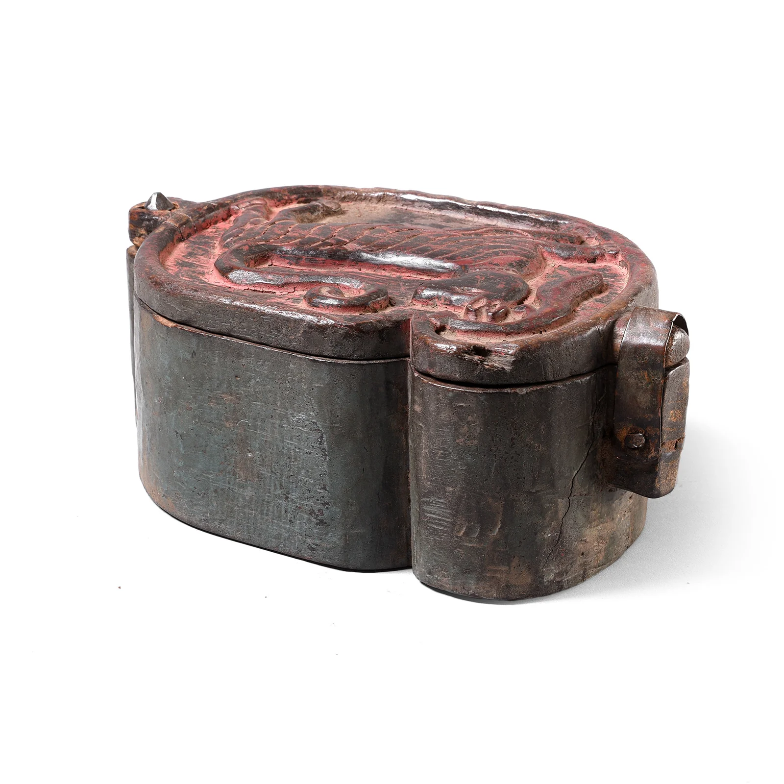 Carved Teak Tika Box From Banswara - 19th Century - Image 5