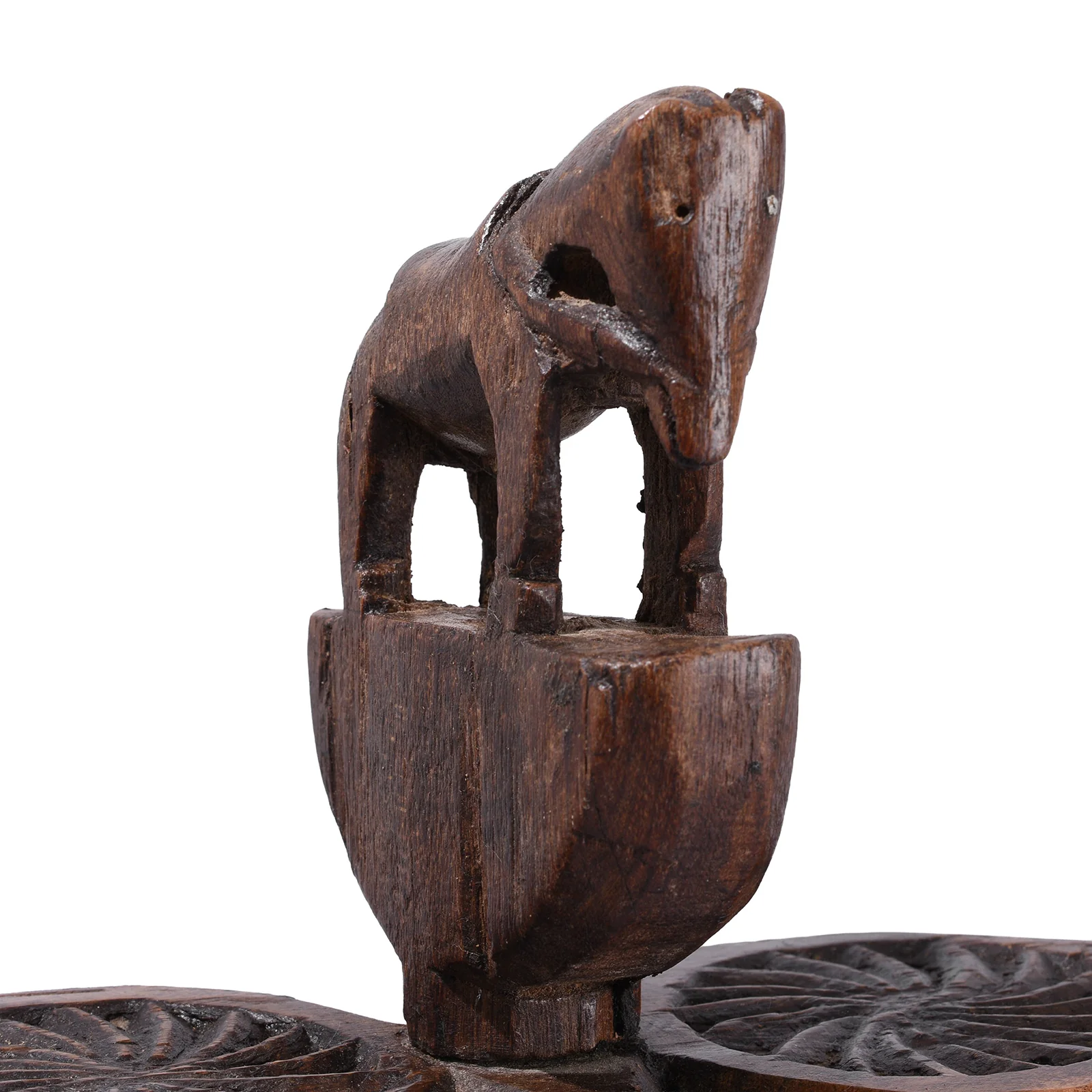 Carved Teak Tika Box From Banswara, Rajasthan - Ca 1900 - Image 2
