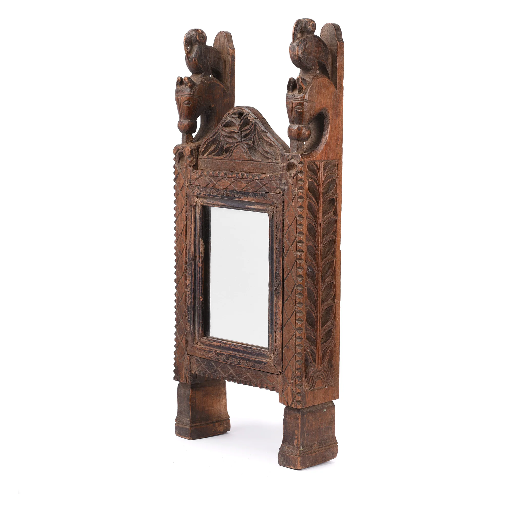 Old Teak Tribal Mirror From Banswara - Early 20thC - Image 3