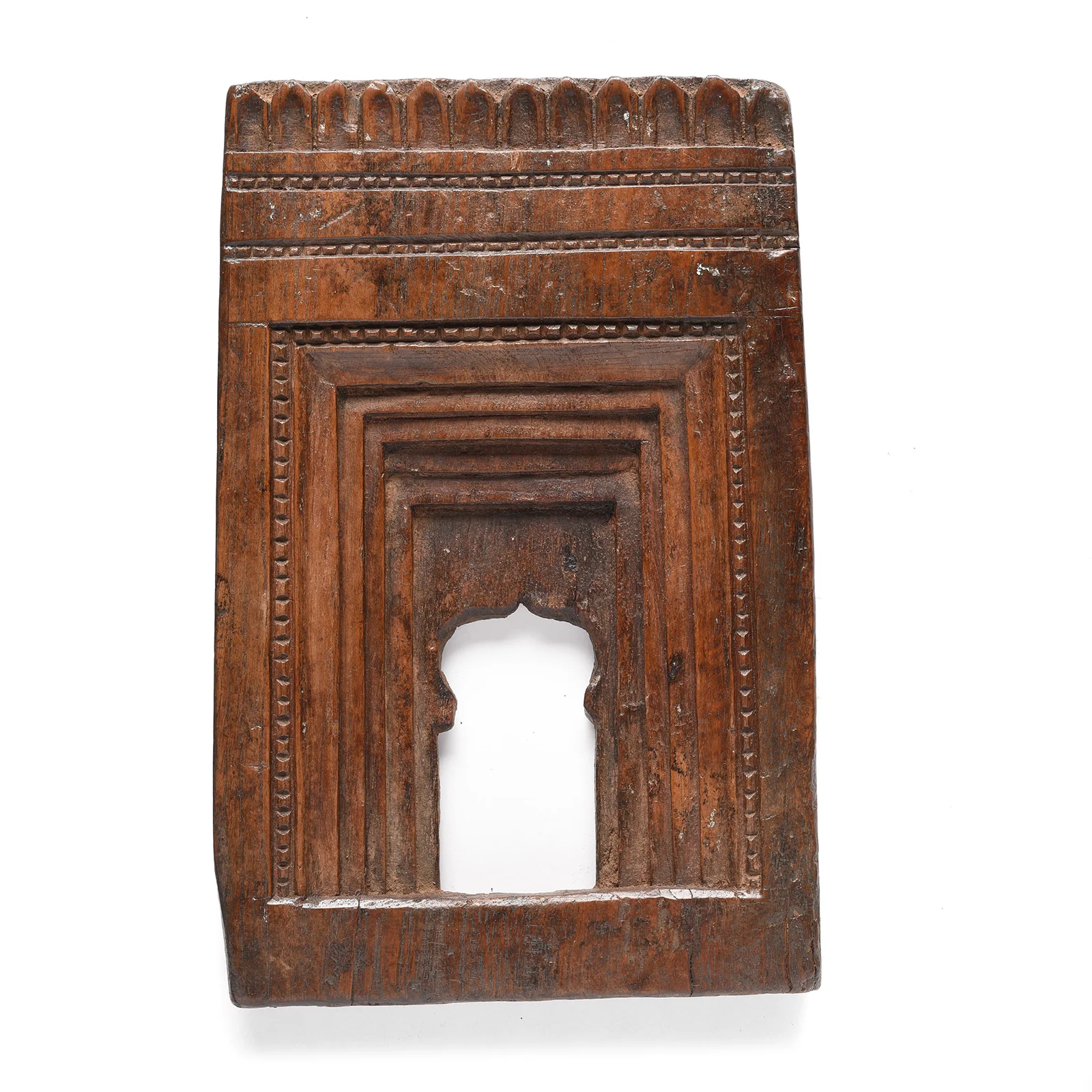 Carved Teak Votive Panel From Andhra Pradesh - Ca 1910