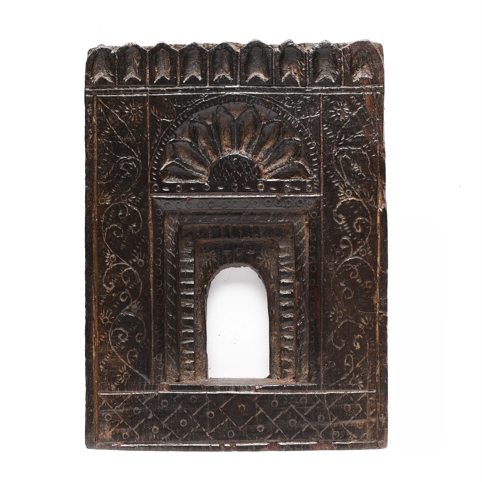 Carved Teak Votive Panel From Andhra Pradesh - Early 20th Century