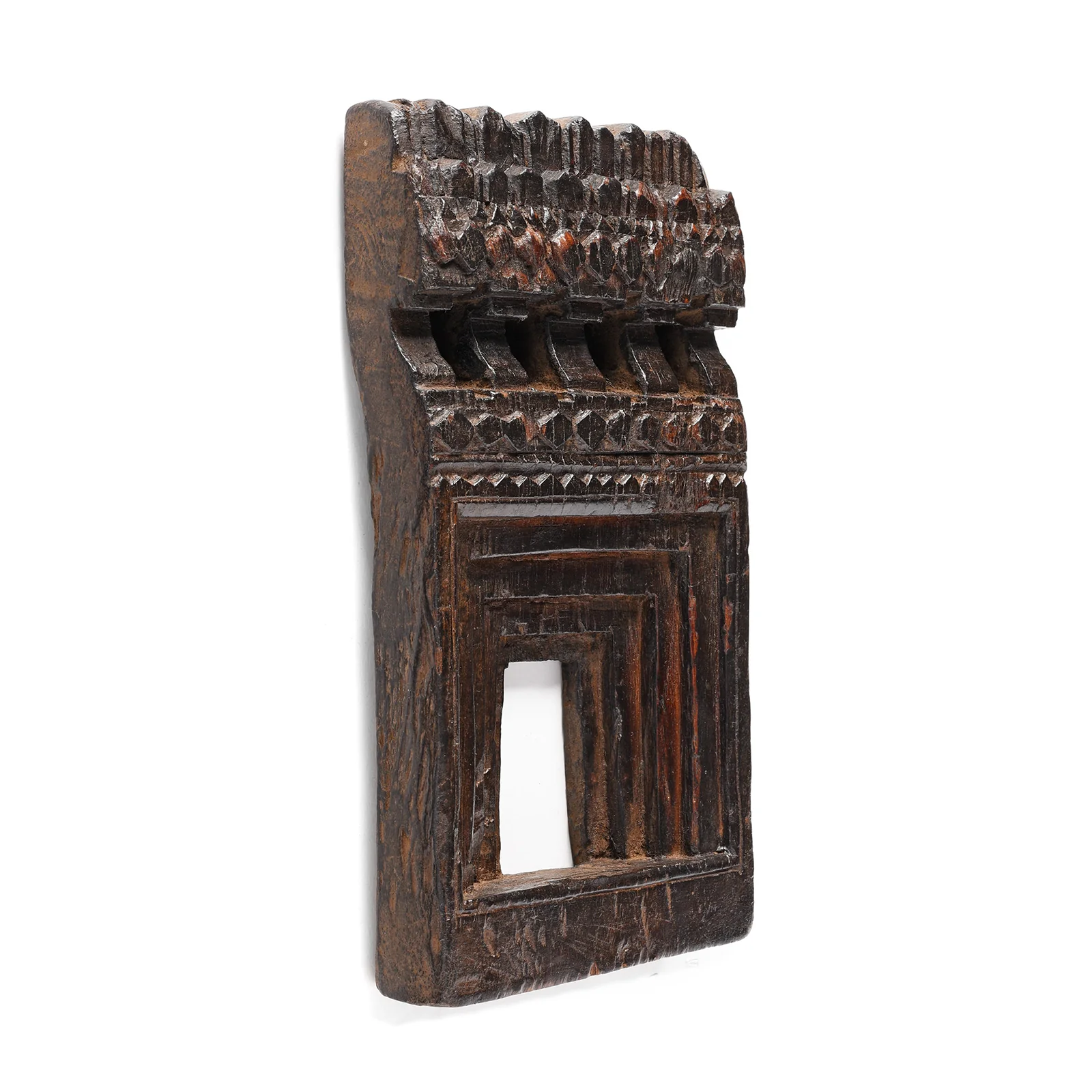 Carved Teak Votive Panel From Andhra Pradesh - Ca 1900 - Image 2