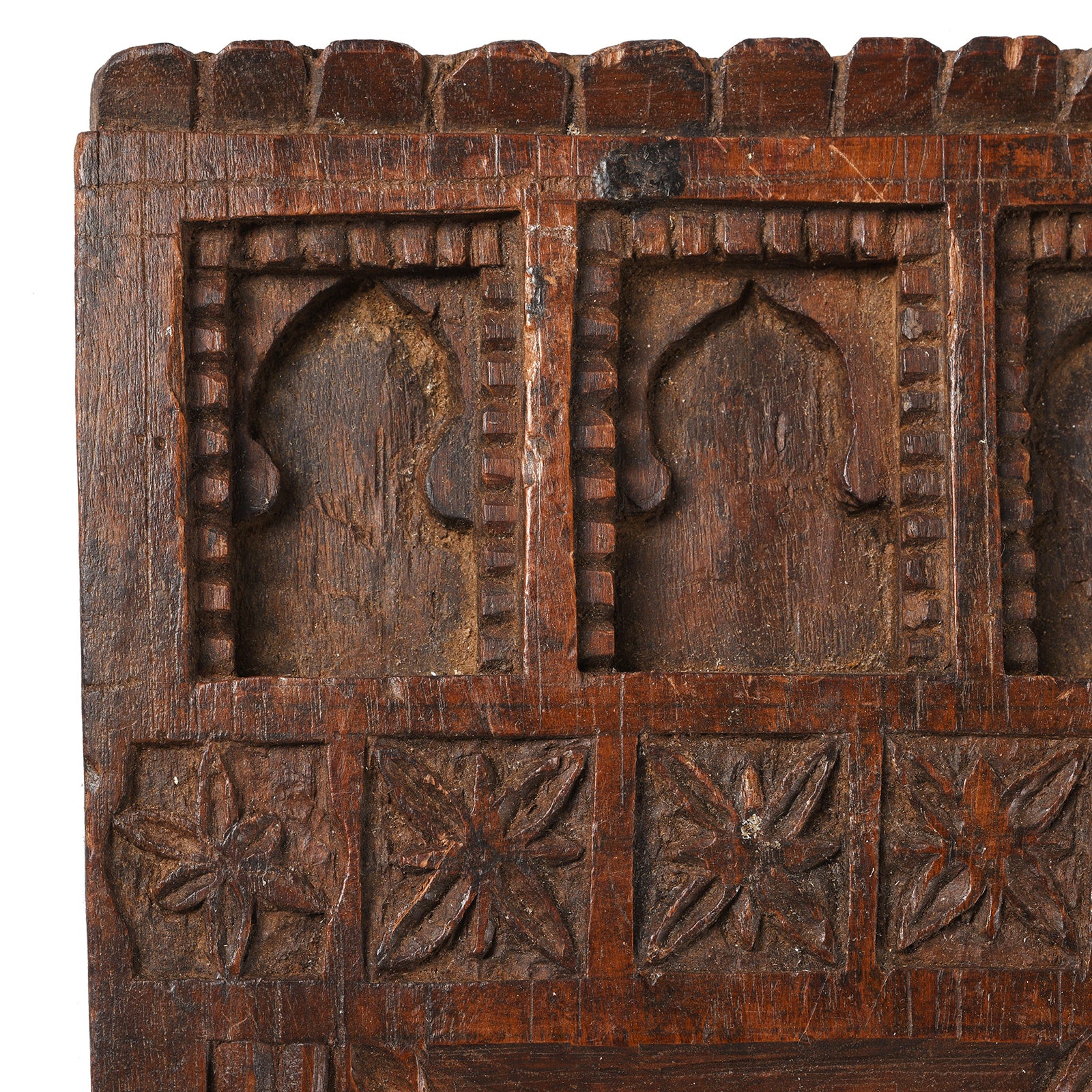 Carved Teak Votive Panel From Andhra Pradesh - Ca 1920's - Image 2