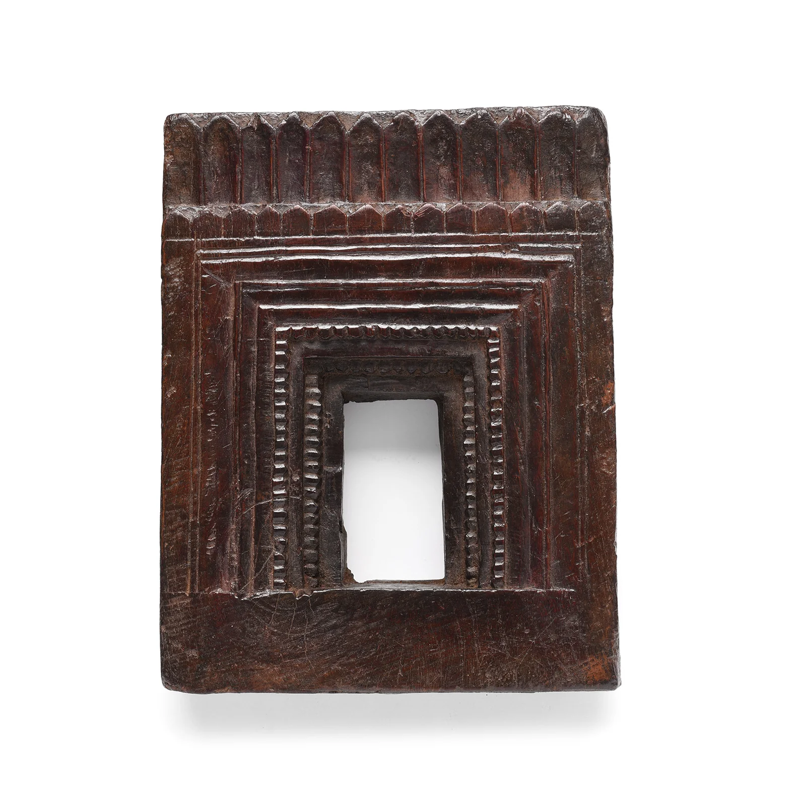 Carved Teak Votive Panel From Karnataka - Ca 1900