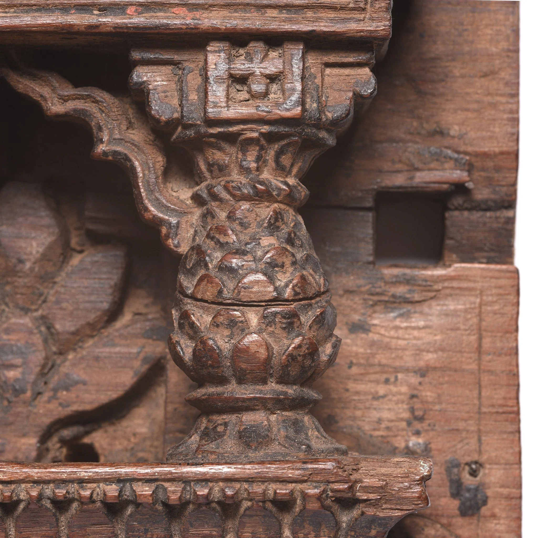 Carved Teak Votive Panel - 19thC - Image 6