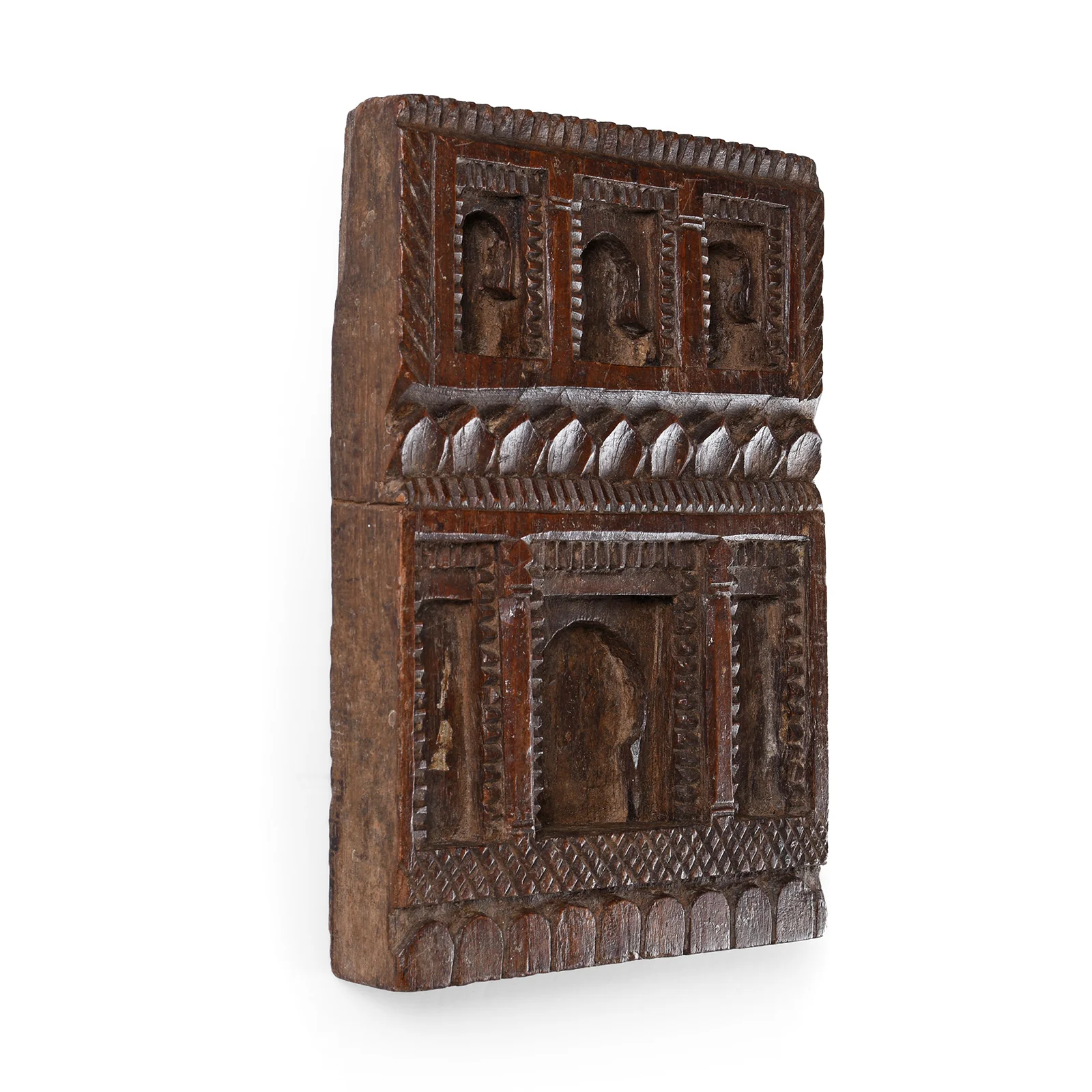 Carved Teak Votive Panel From Andhra Pradesh - Ca 1920 - Image 2