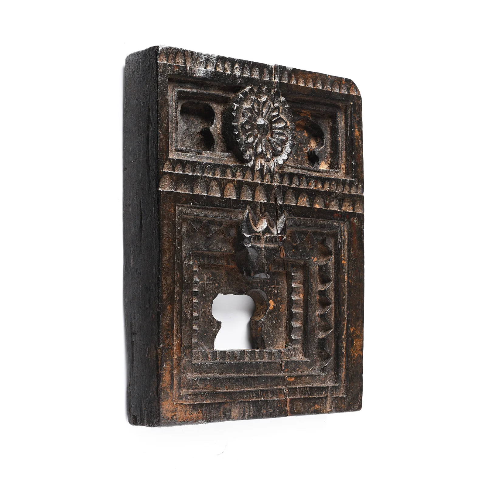 Carved Teak Votive Panel From Andhra Pradesh - Ca 1900 - Image 2