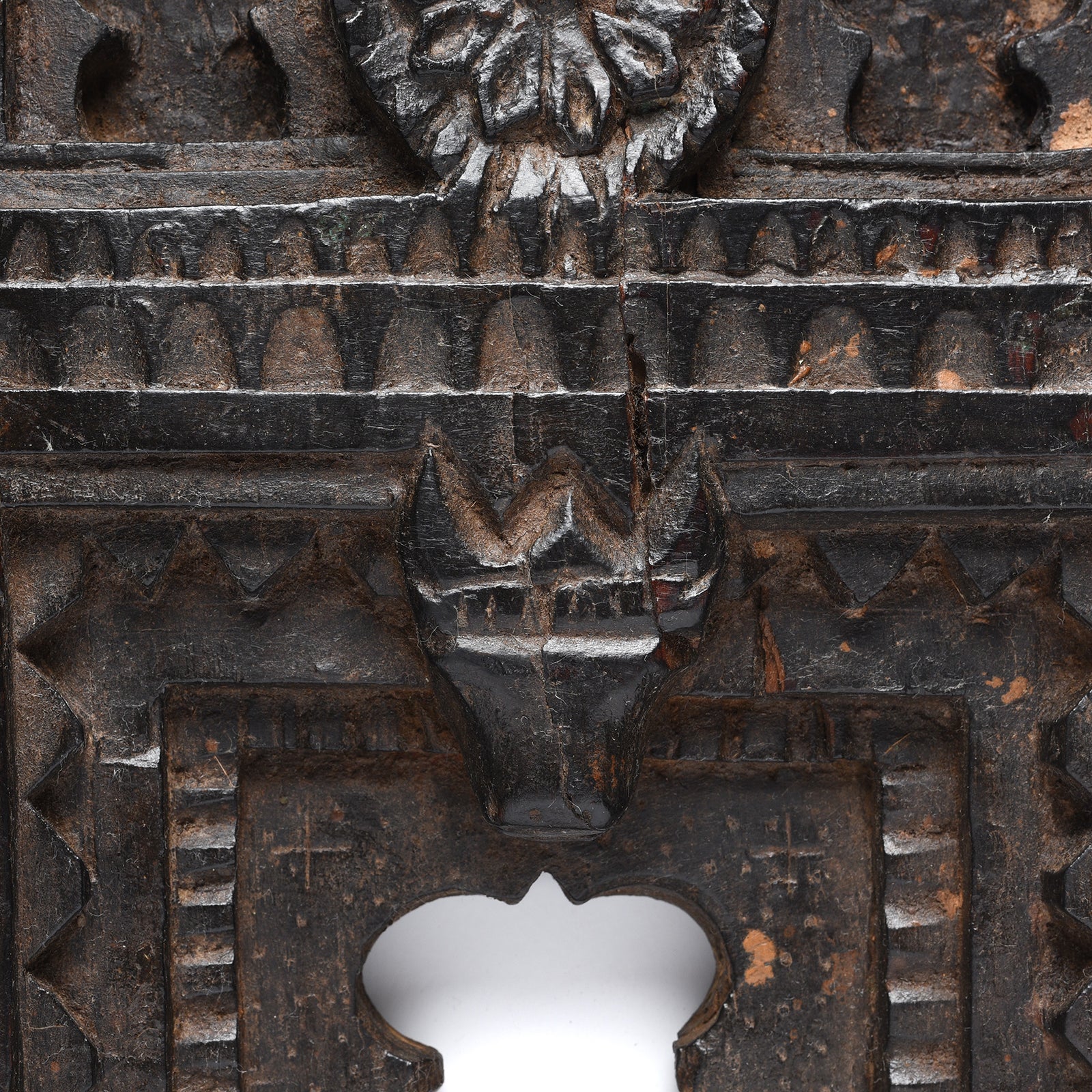 Carved Teak Votive Panel From Andhra Pradesh - Ca 1900 - Image 3