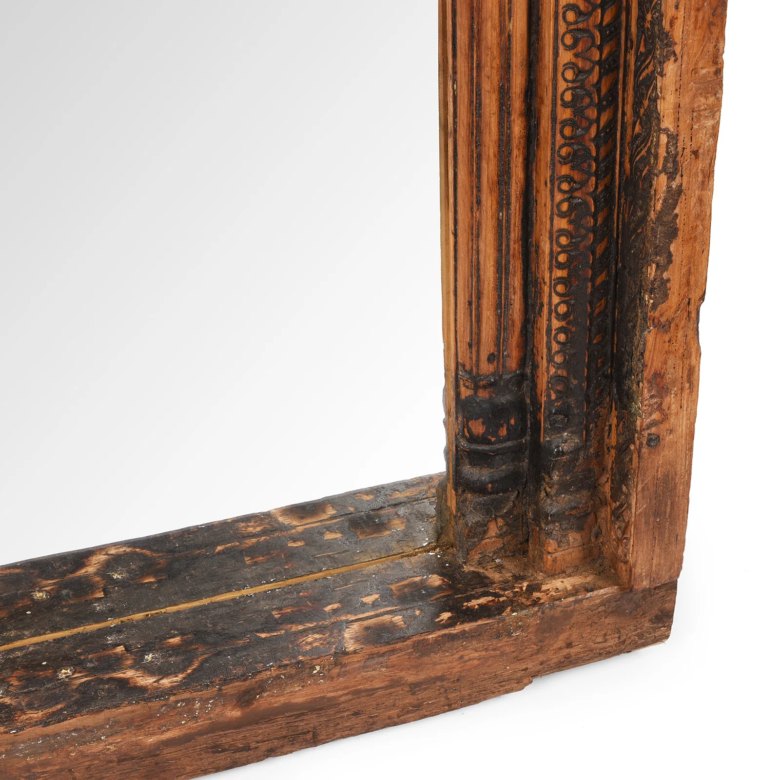 Carved Teak Window Mirror From Maharashtra - 19th Century - Image 5