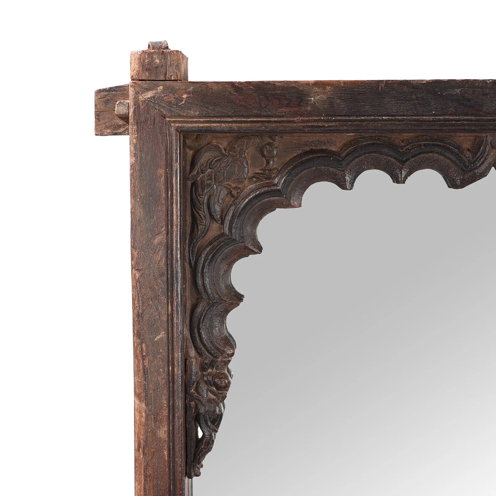 Carved Teak Window Mirror From Rajasthan - 19th Century - Image 2