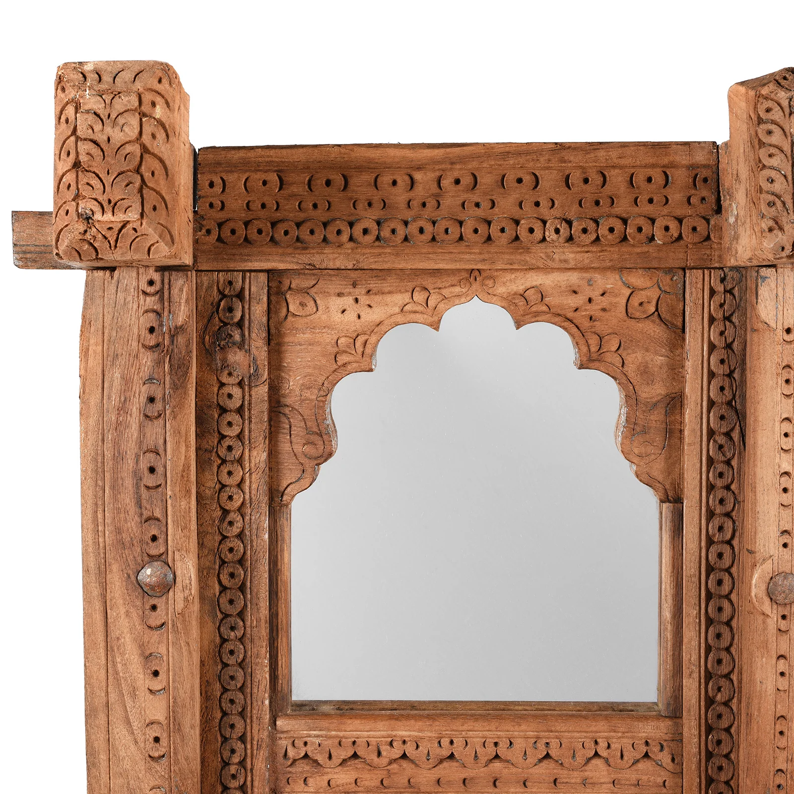 Carved Teak  Window Mirror From Nagaur - 19th Century - Image 2