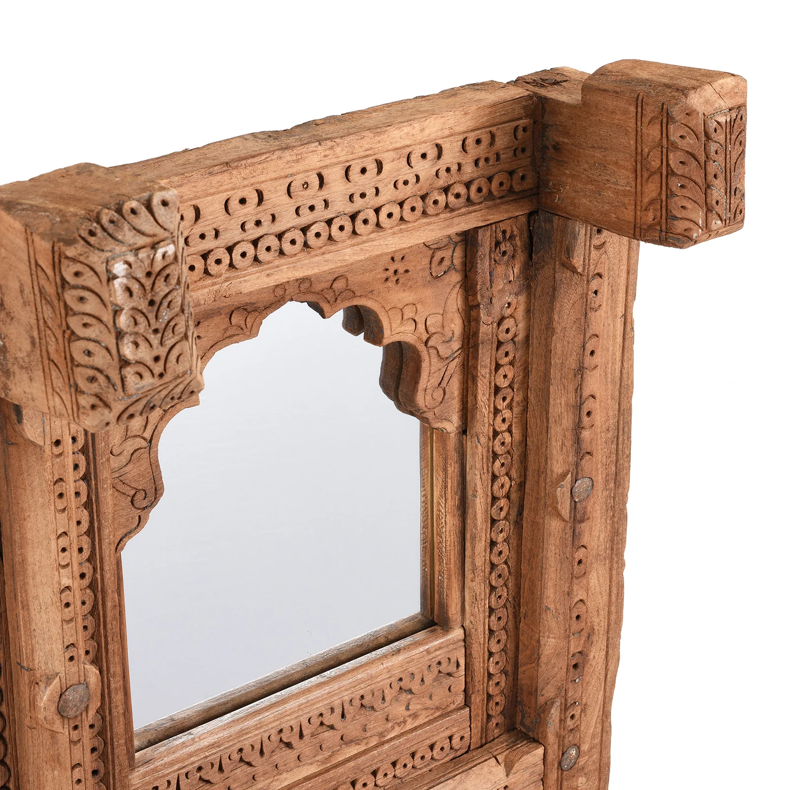 Carved Teak  Window Mirror From Nagaur - 19th Century - Image 4