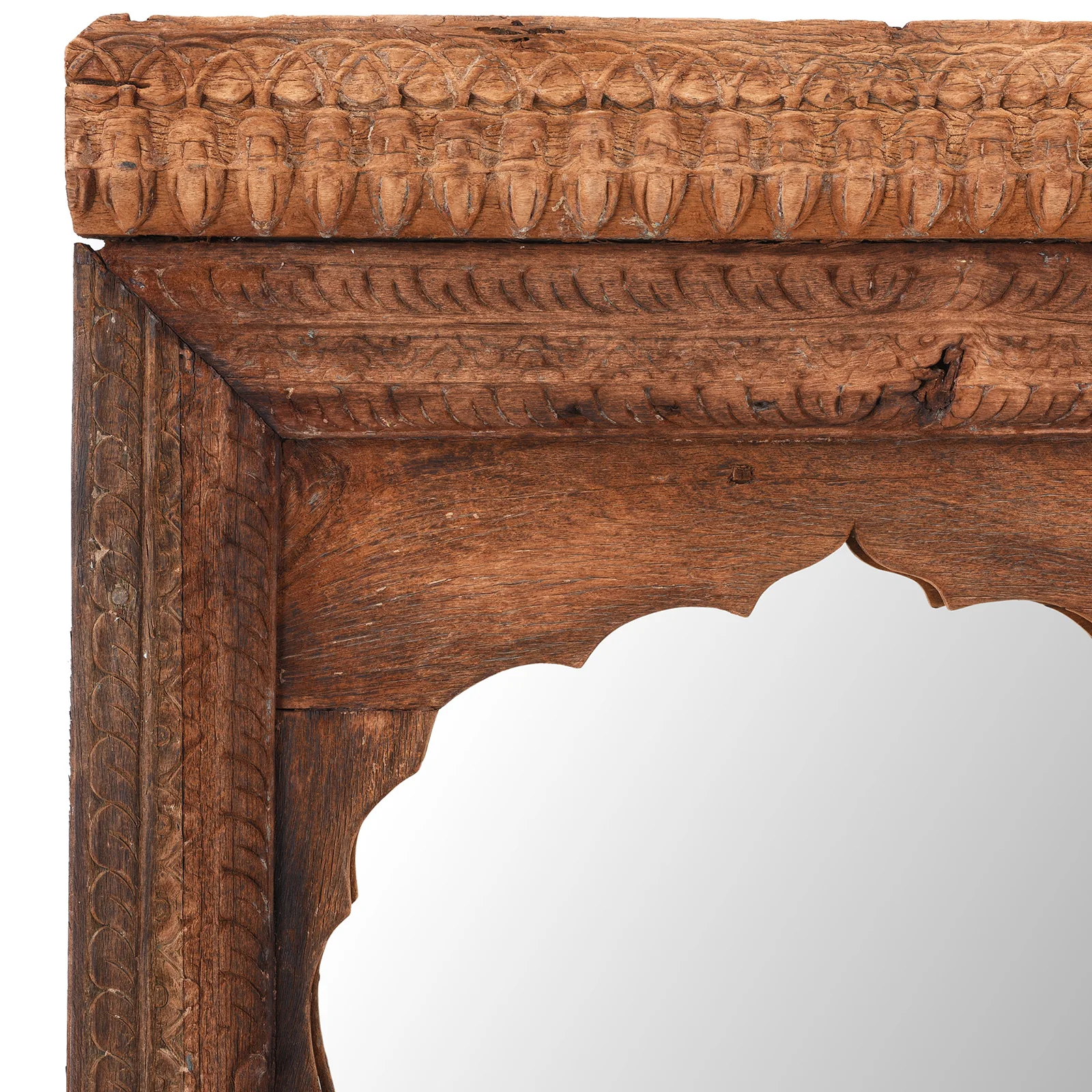 Teak Indian Window Mirror From Uttar Pradesh - Early 19th Century - Image 3
