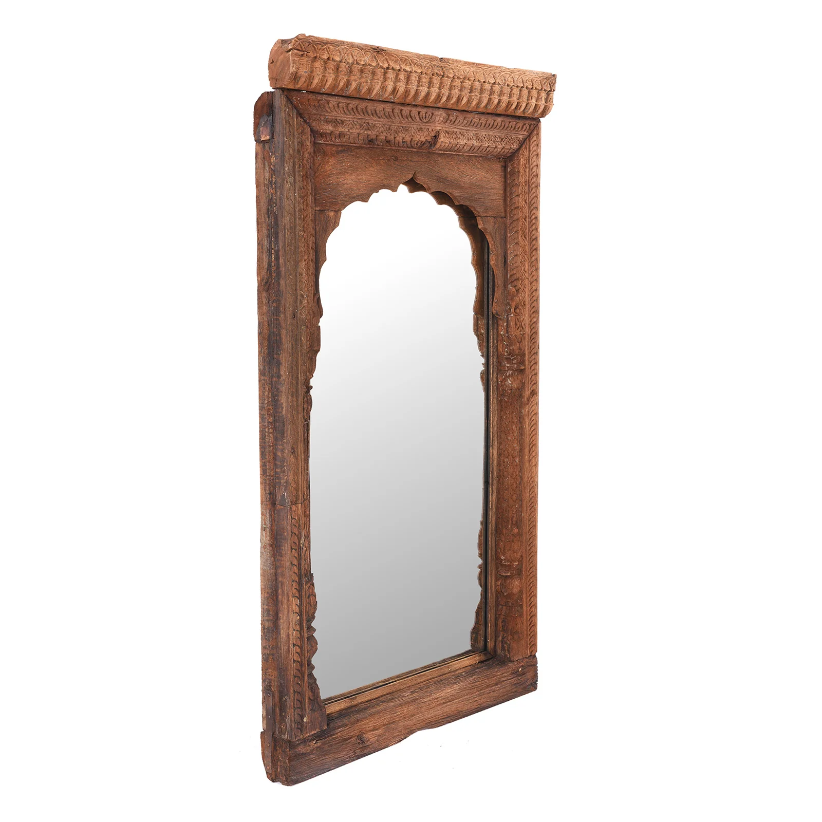Teak Indian Window Mirror From Uttar Pradesh - Early 19th Century - Image 4