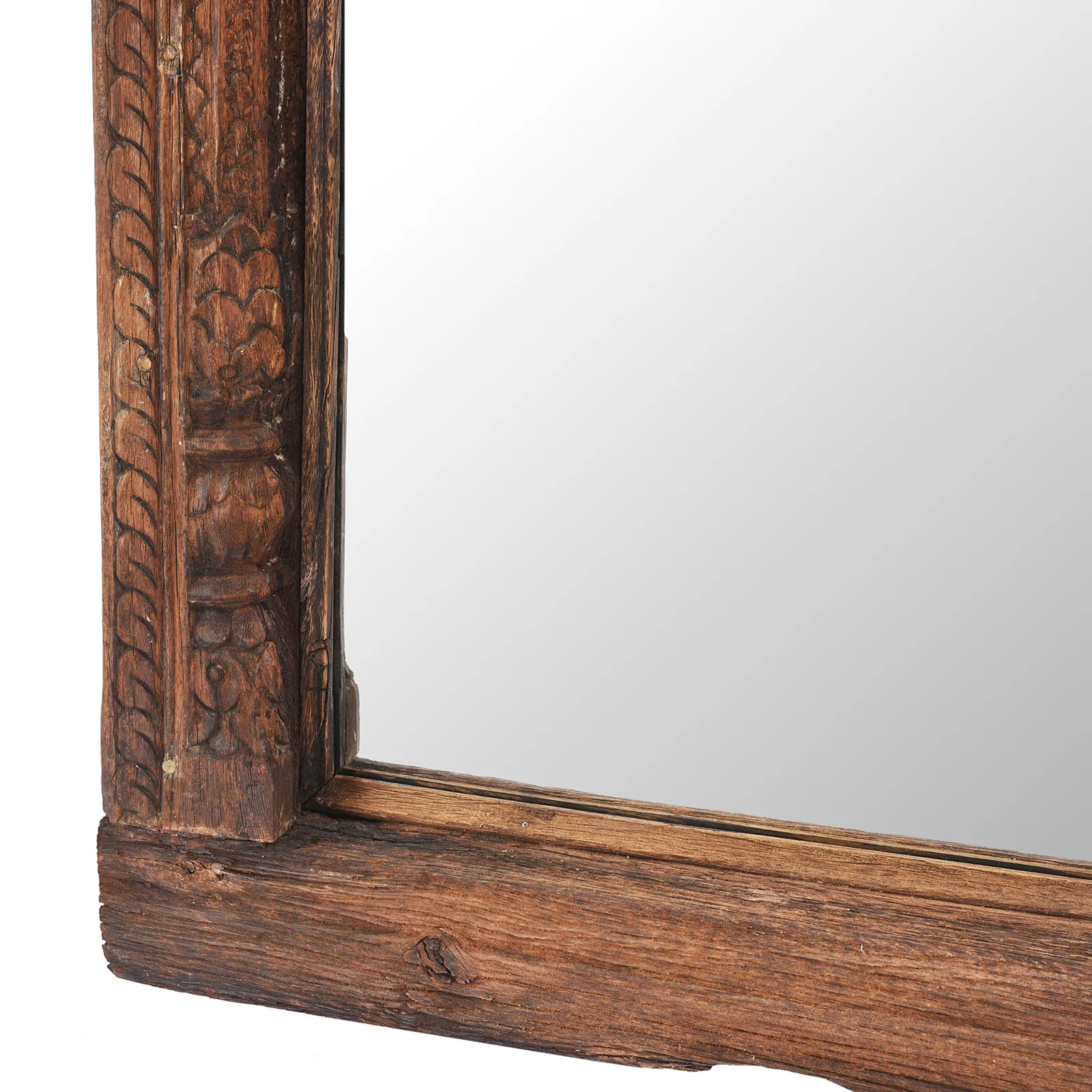 Teak Indian Window Mirror From Uttar Pradesh - Early 19th Century - Image 6