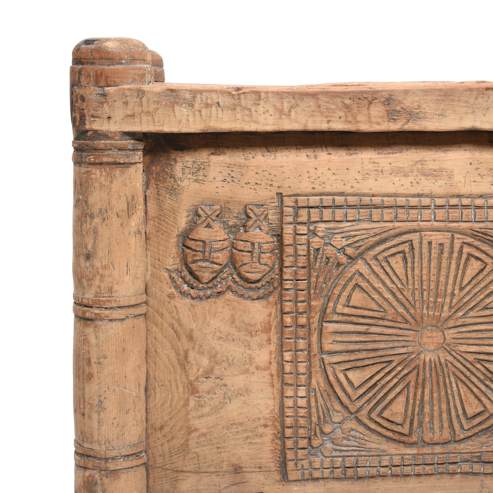 Carved Tribal Cedar Storage Chest From The Kulu Valley - 19thC - Image 4