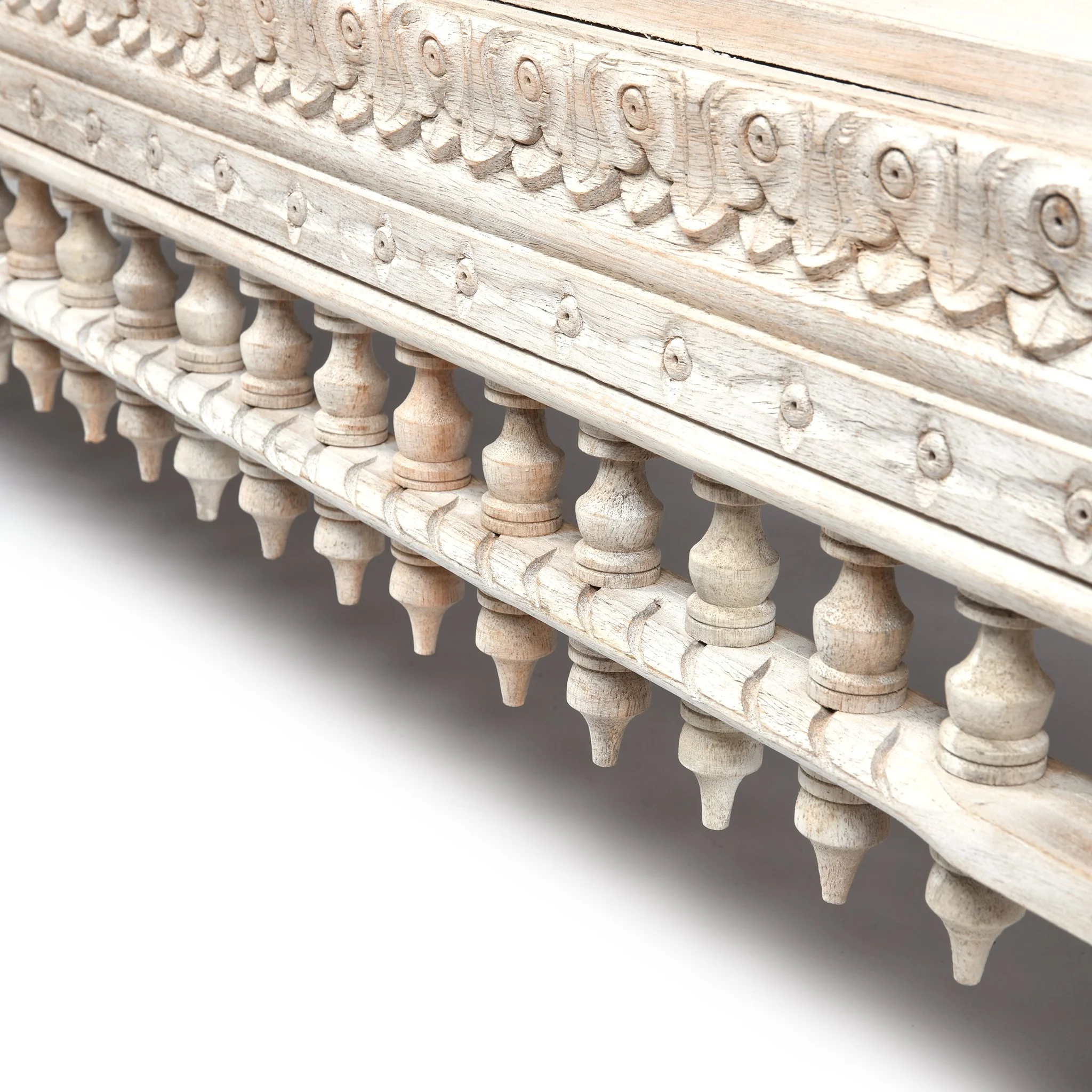 Carved & Limed Mango Wood Daybed - Image 7