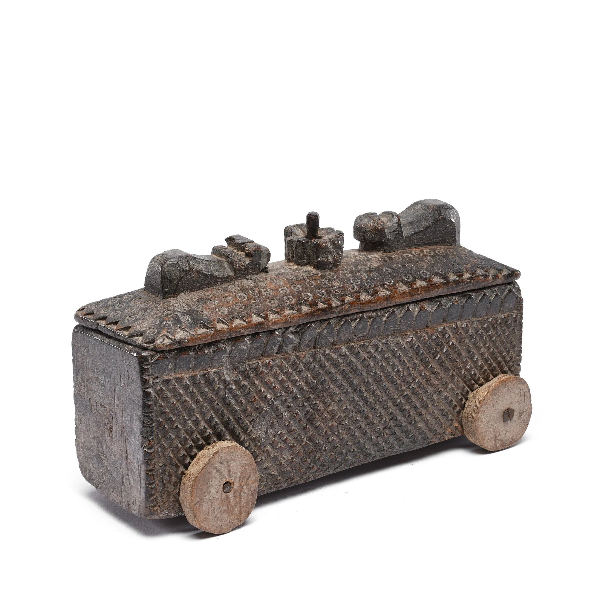 Carved Wood Masala Box From Andra Pradesh - Ca 100 Yrs - Image 2