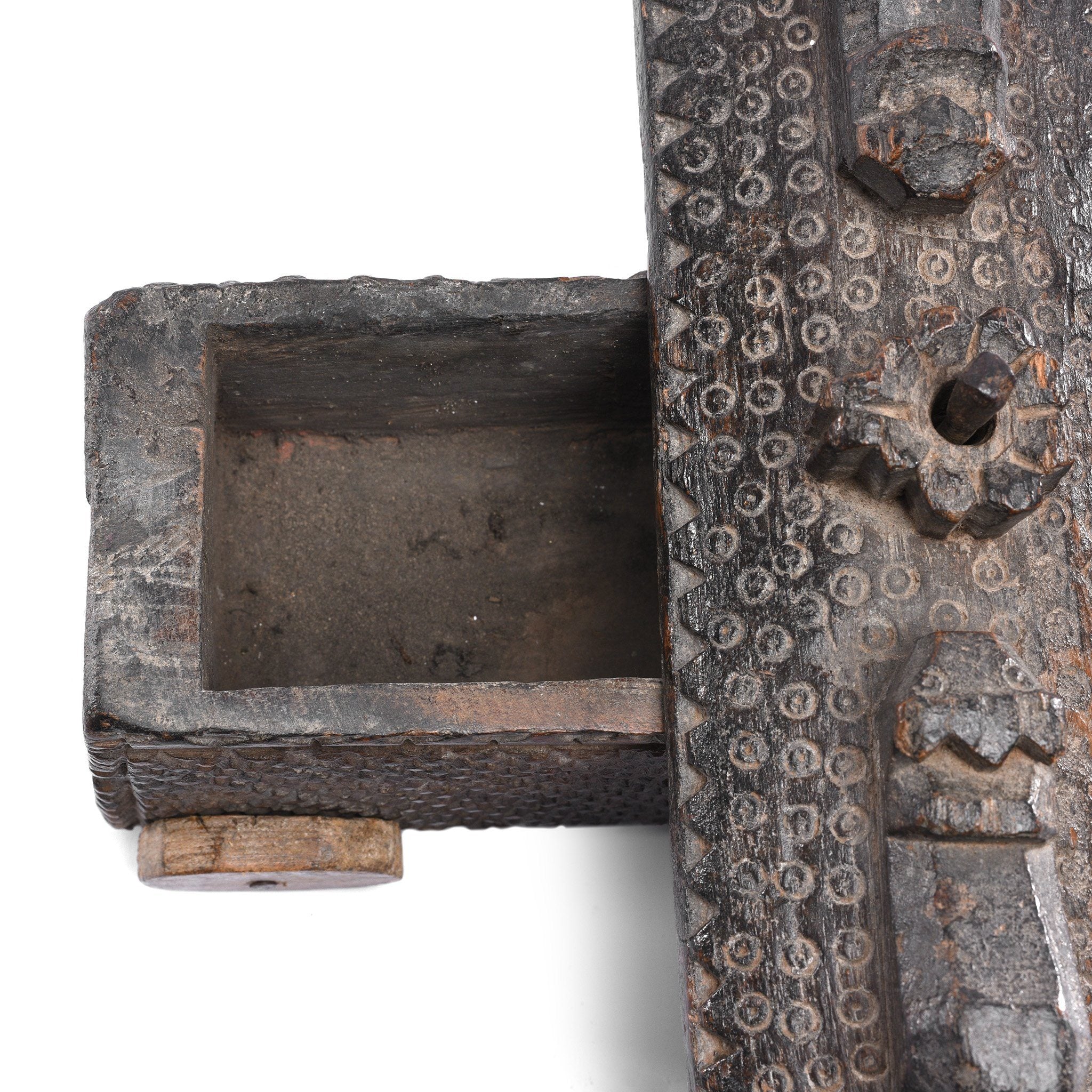 Carved Wood Masala Box From Andra Pradesh - Ca 100 Yrs - Image 4