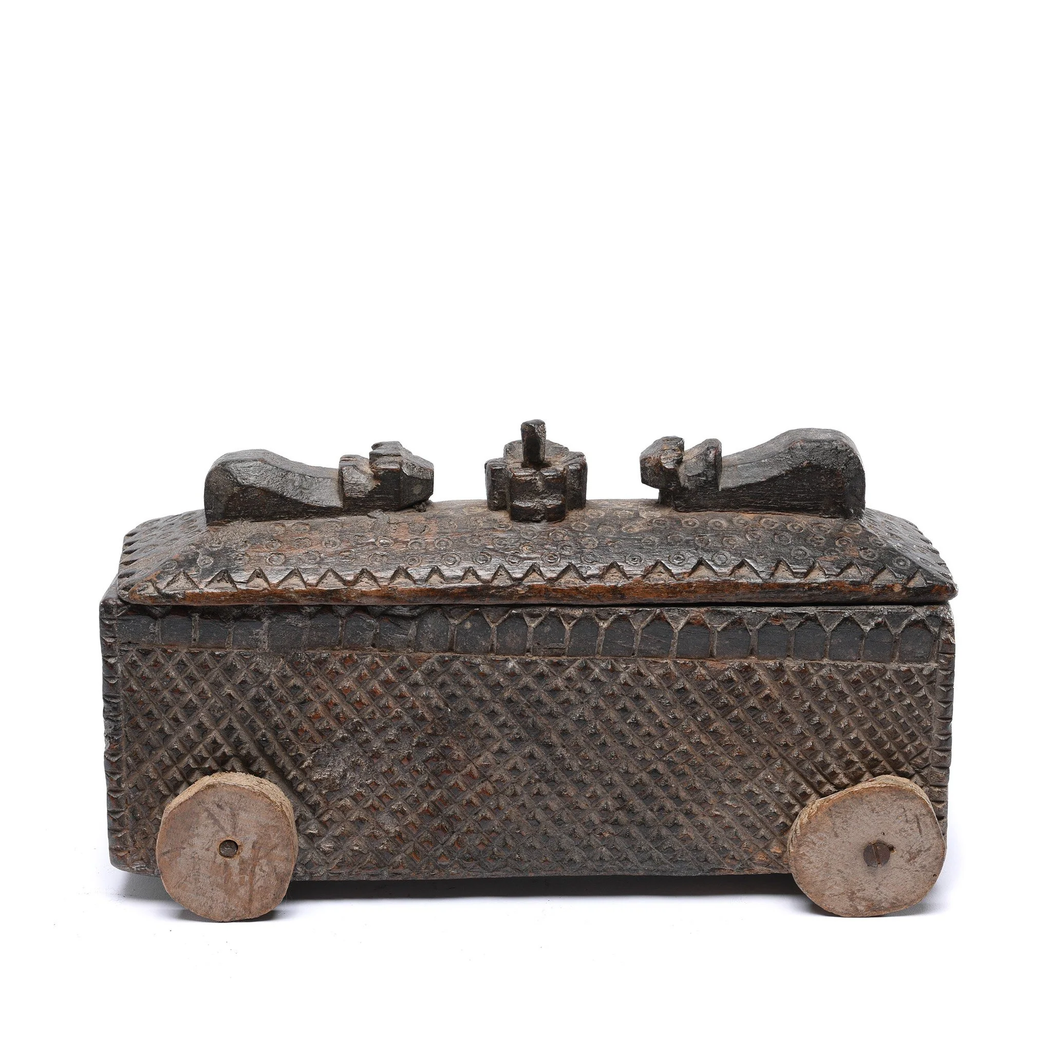 Carved Wood Masala Box From Andra Pradesh - Ca 100 Yrs - Image 8