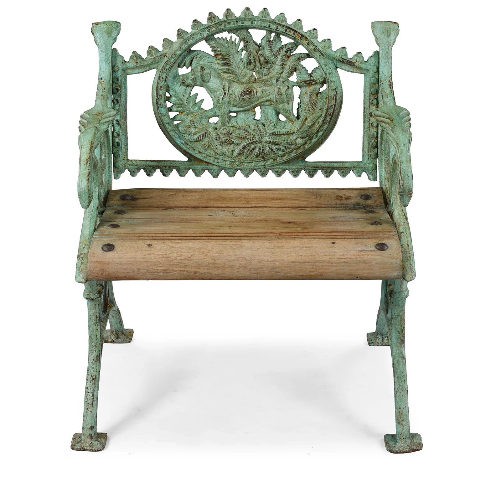 Verdigris Cast Iron Outdoor Dog Seat (Single) - Image 3