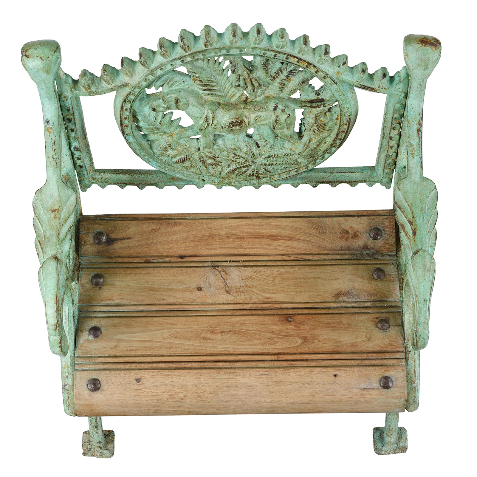 Verdigris Cast Iron Outdoor Dog Seat (Single) - Image 4