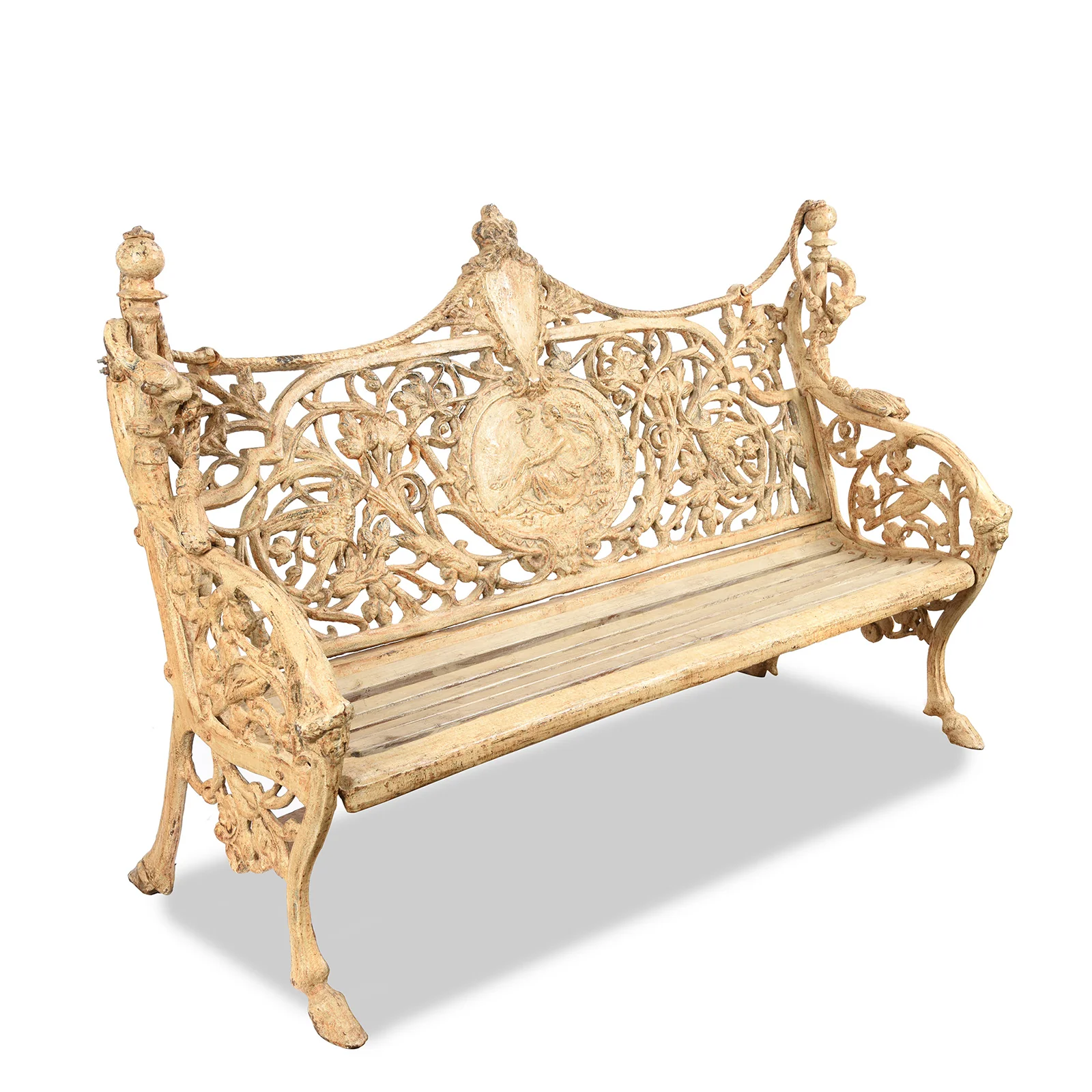 Regal Cast Iron Slatted Teak Bench - Image 2
