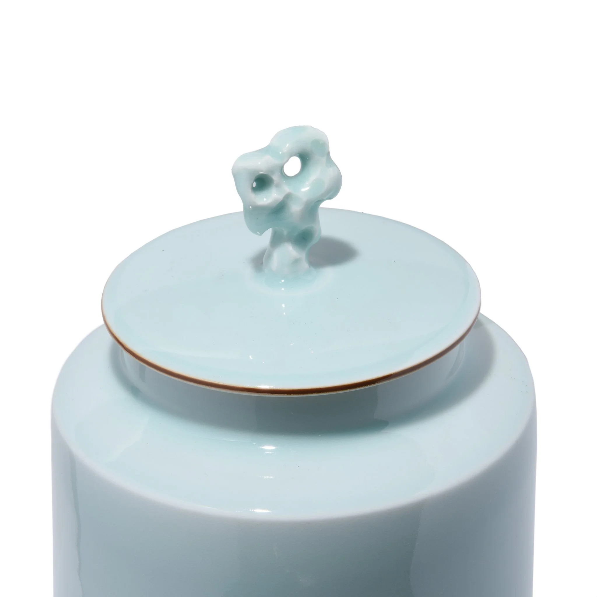 Celadon Glaze Porcelain Tea Caddy - Image 3