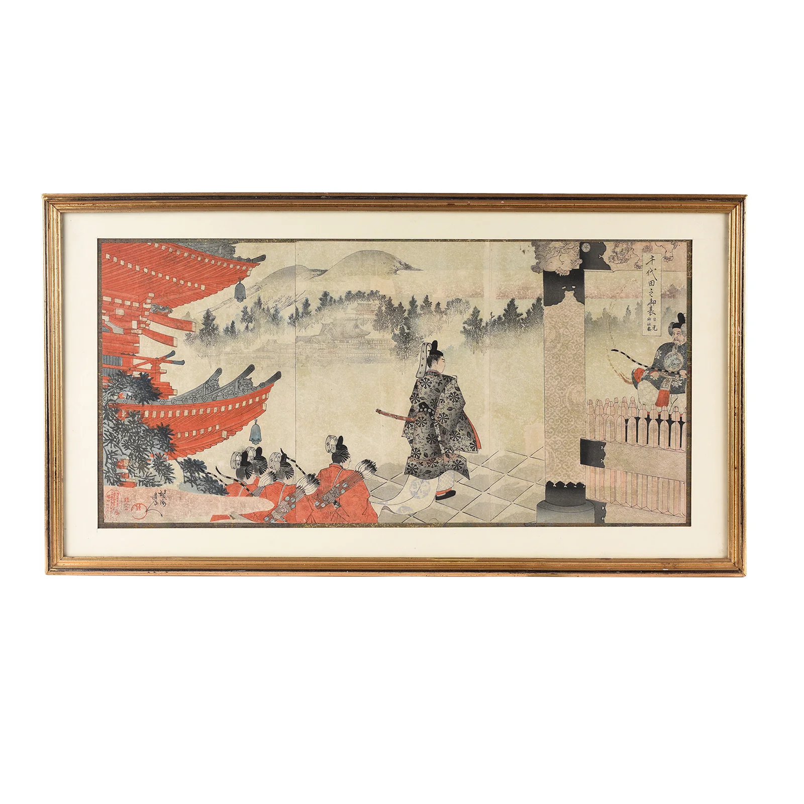 'Visit Of The Prince At Nikko Shrine' Original Woodblock Print by Toyohara Chikanobu - Ca 1897 - Image 3