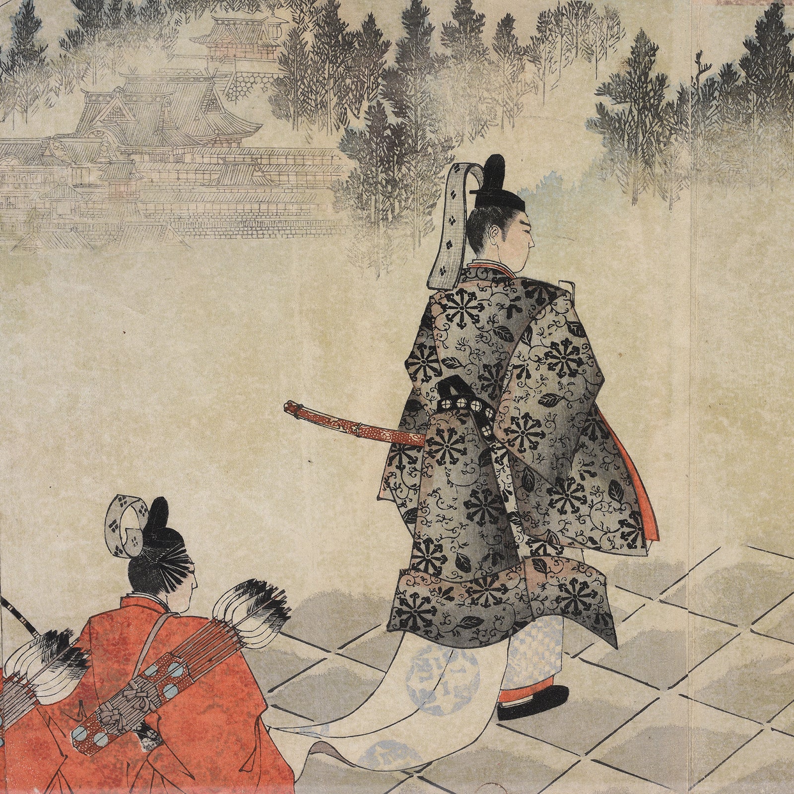 'Visit Of The Prince At Nikko Shrine' Original Woodblock Print by Toyohara Chikanobu - Ca 1897 - Image 4