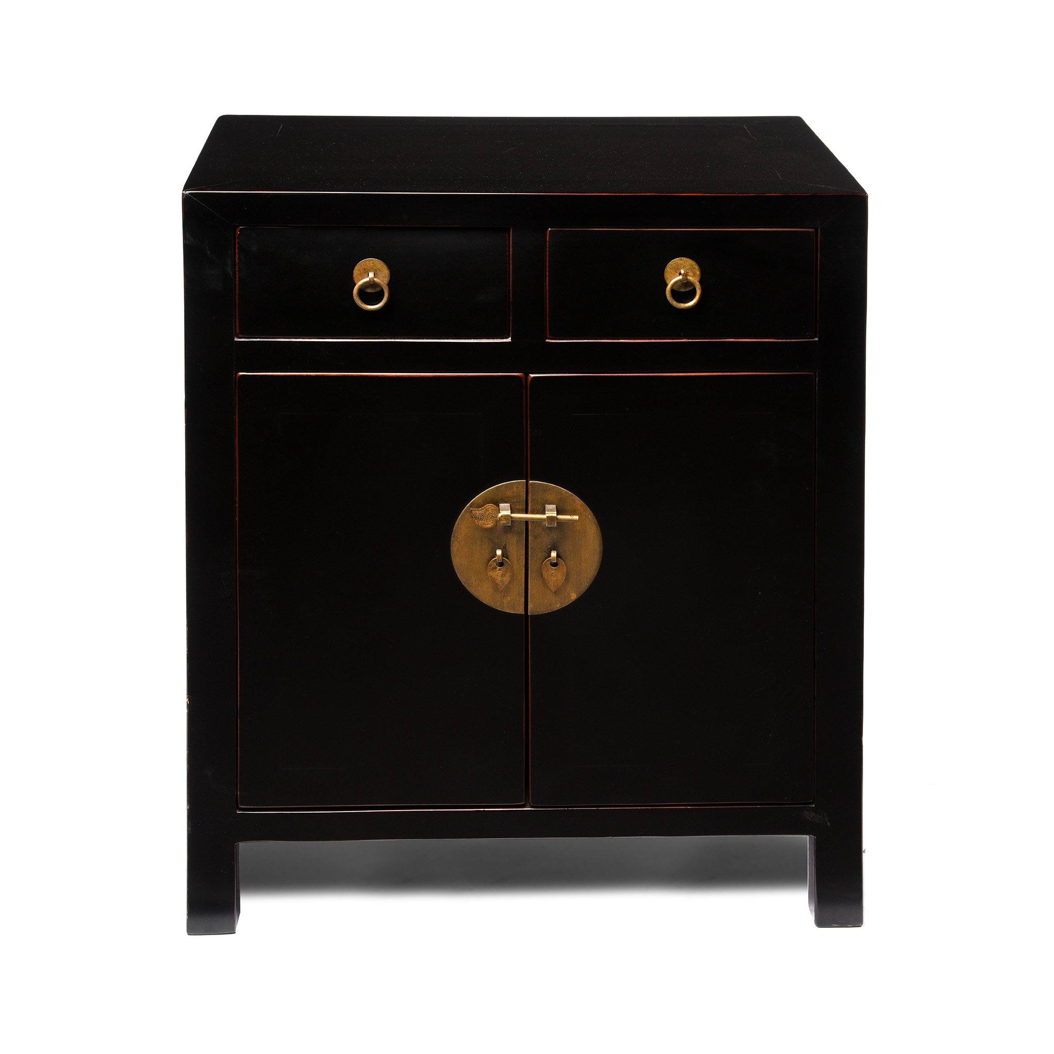 Chinese Black Lacquer Side Cabinet