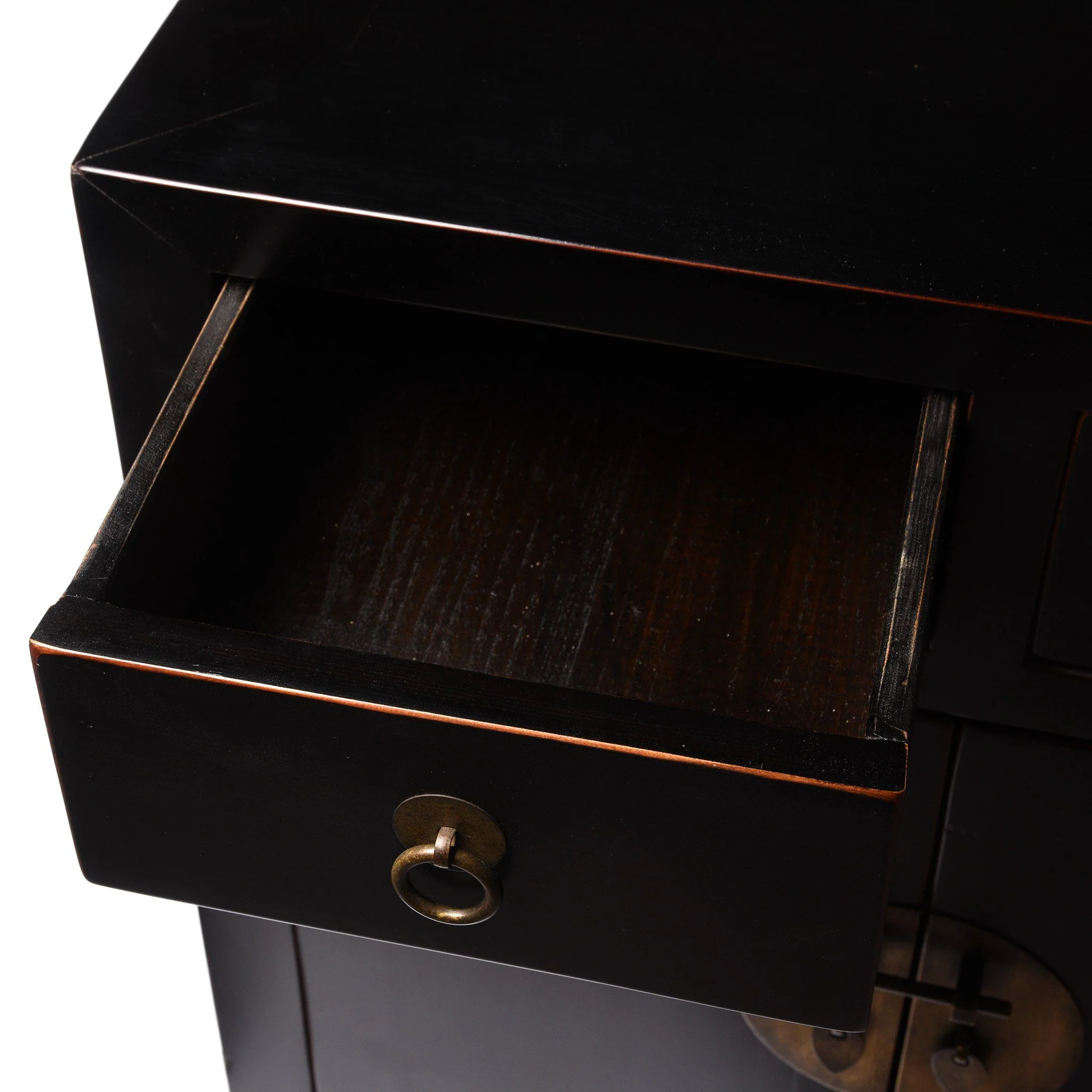 Chinese Black Lacquer Side Cabinet - Image 5