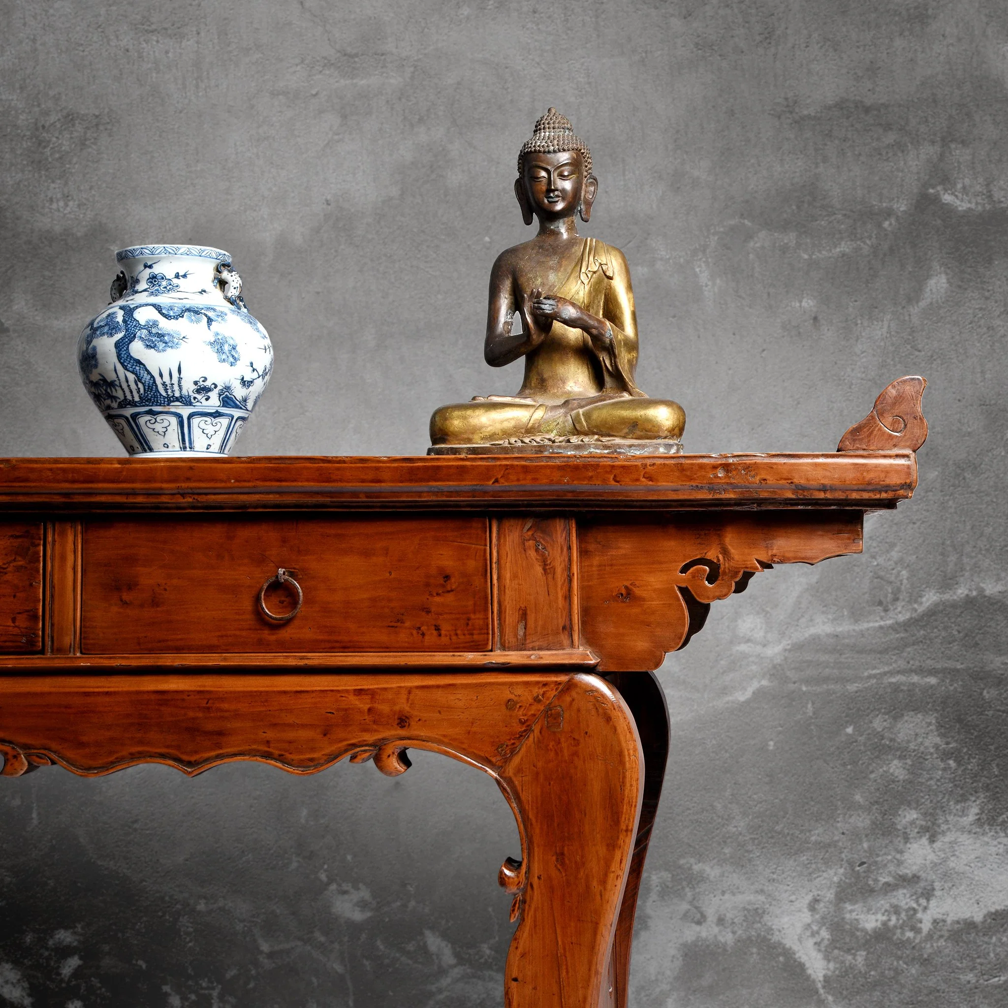 Chinese 3 Drawer Pear Wood Altar Table From Shanxi - 19thC - Image 14