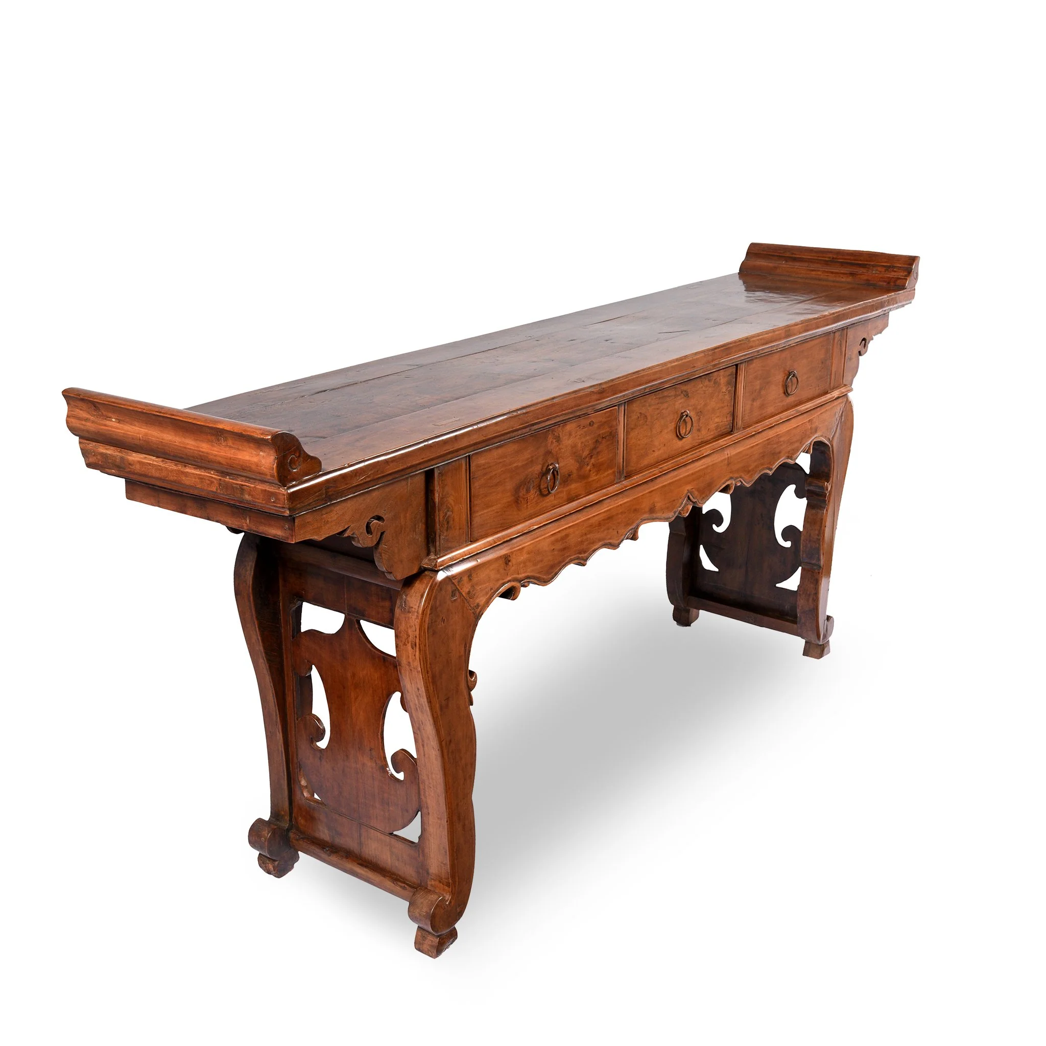 Chinese 3 Drawer Pear Wood Altar Table From Shanxi - 19thC - Image 7