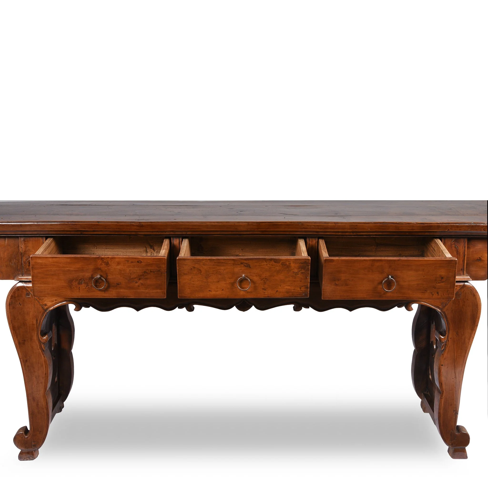 Chinese 3 Drawer Pear Wood Altar Table From Shanxi - 19thC - Image 8