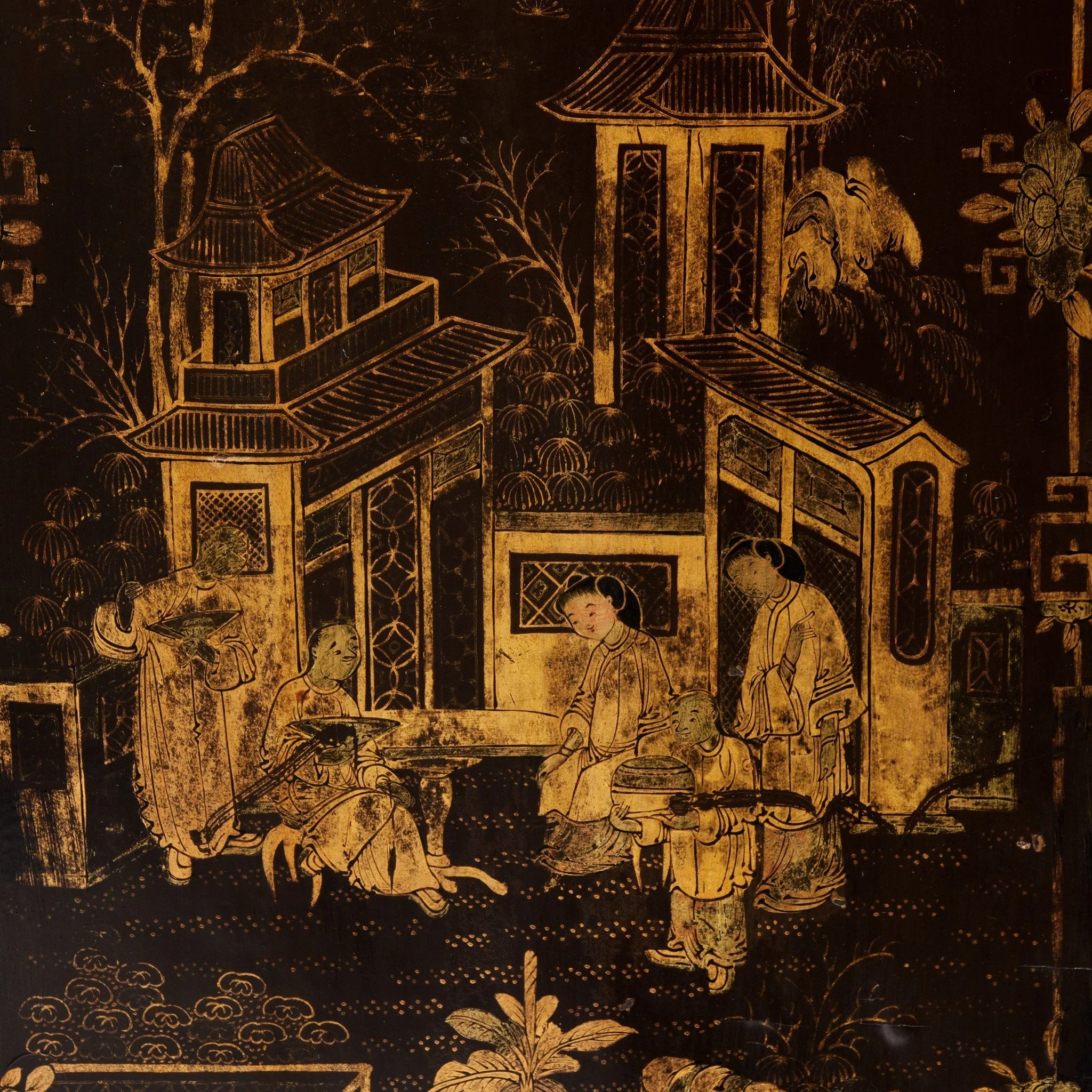 Gilt Black Lacquer Jewellery Cabinet - Early 19thC - Image 10