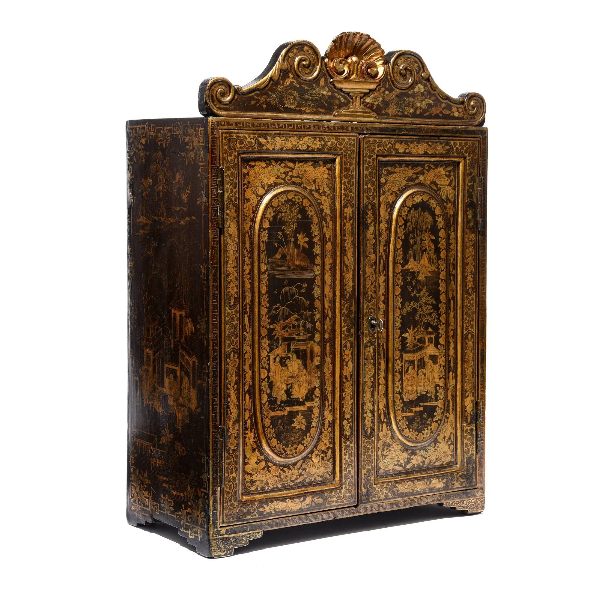 Gilt Black Lacquer Jewellery Cabinet - Early 19thC - Image 3
