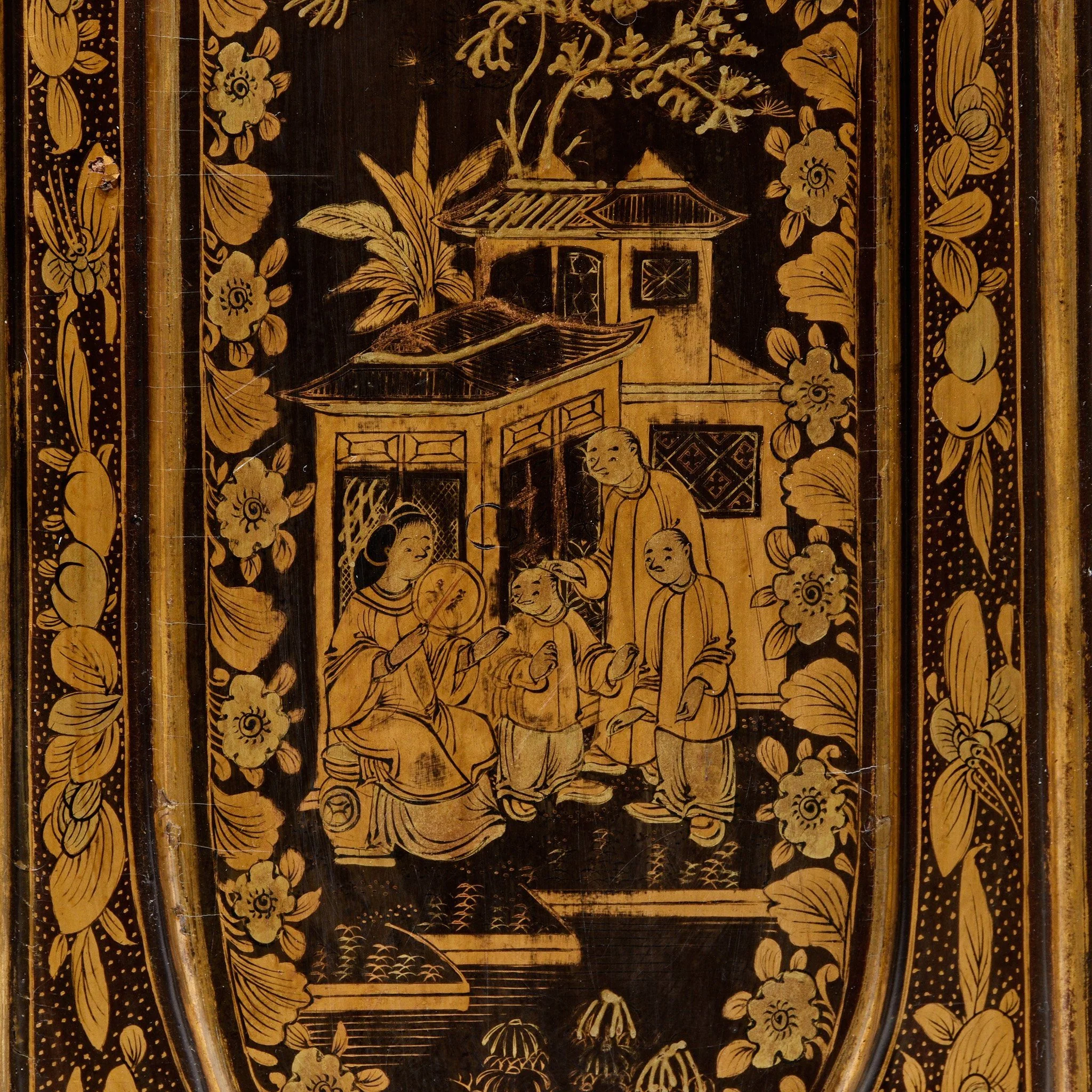 Gilt Black Lacquer Jewellery Cabinet - Early 19thC - Image 8