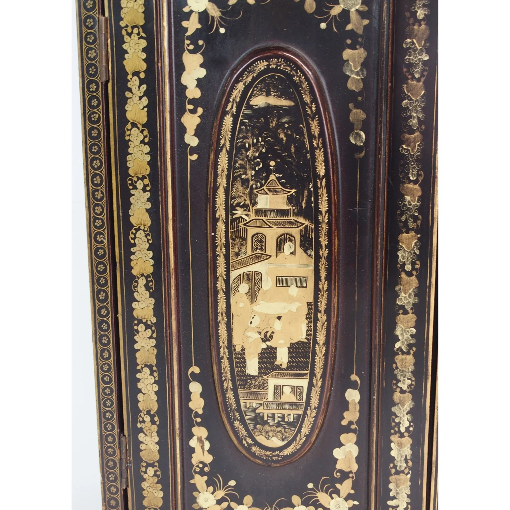 Gilt Black Lacquer Chinese Export Jewellery Cabinet - Early 19thC - Image 4