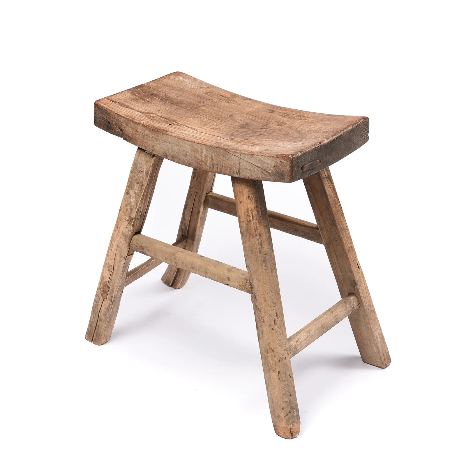 Chinese Elm Saddle Stool From Shanxi - 19thC - Image 5