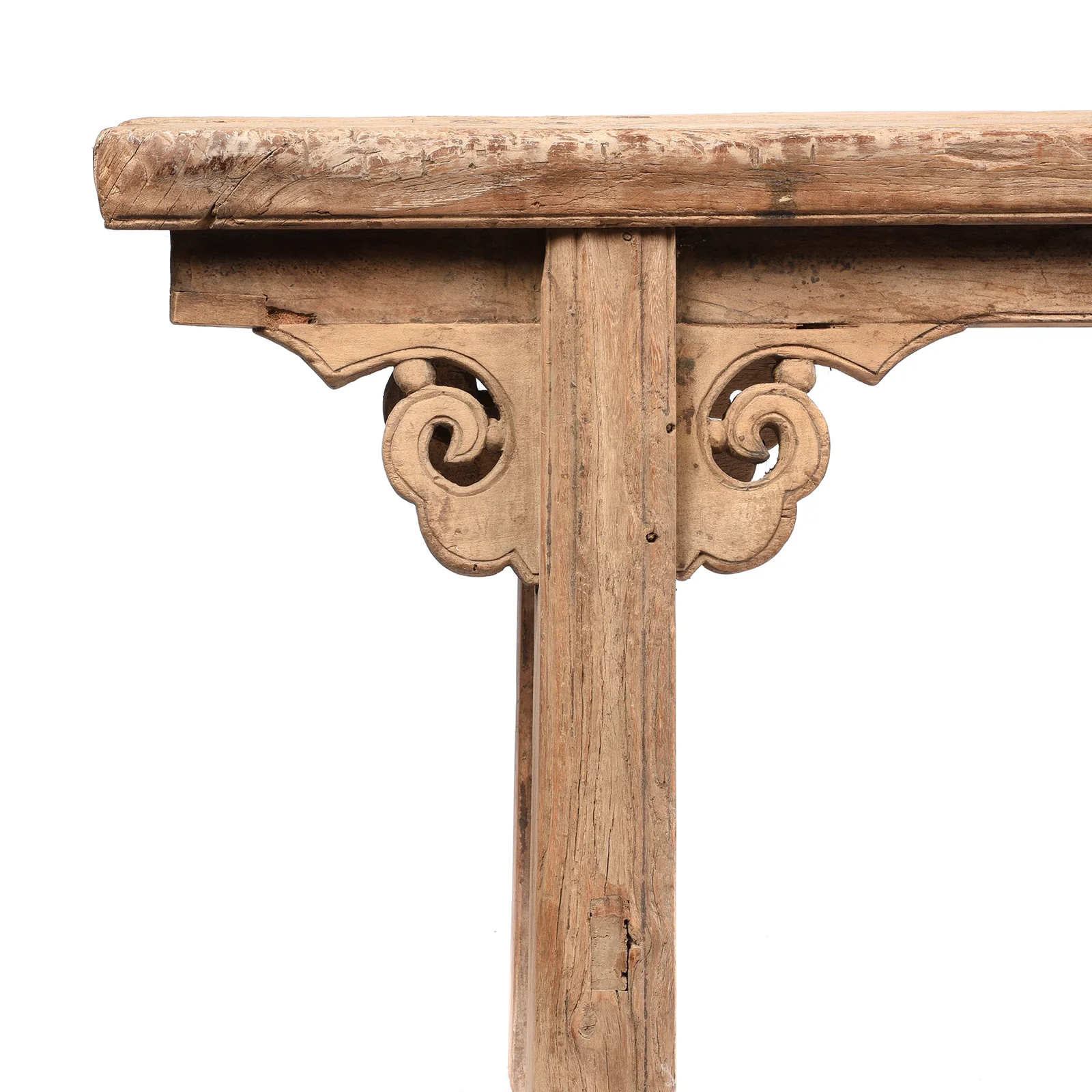 Chinese Elm Spring Bench - Shanxi Province - 19thC - Image 2