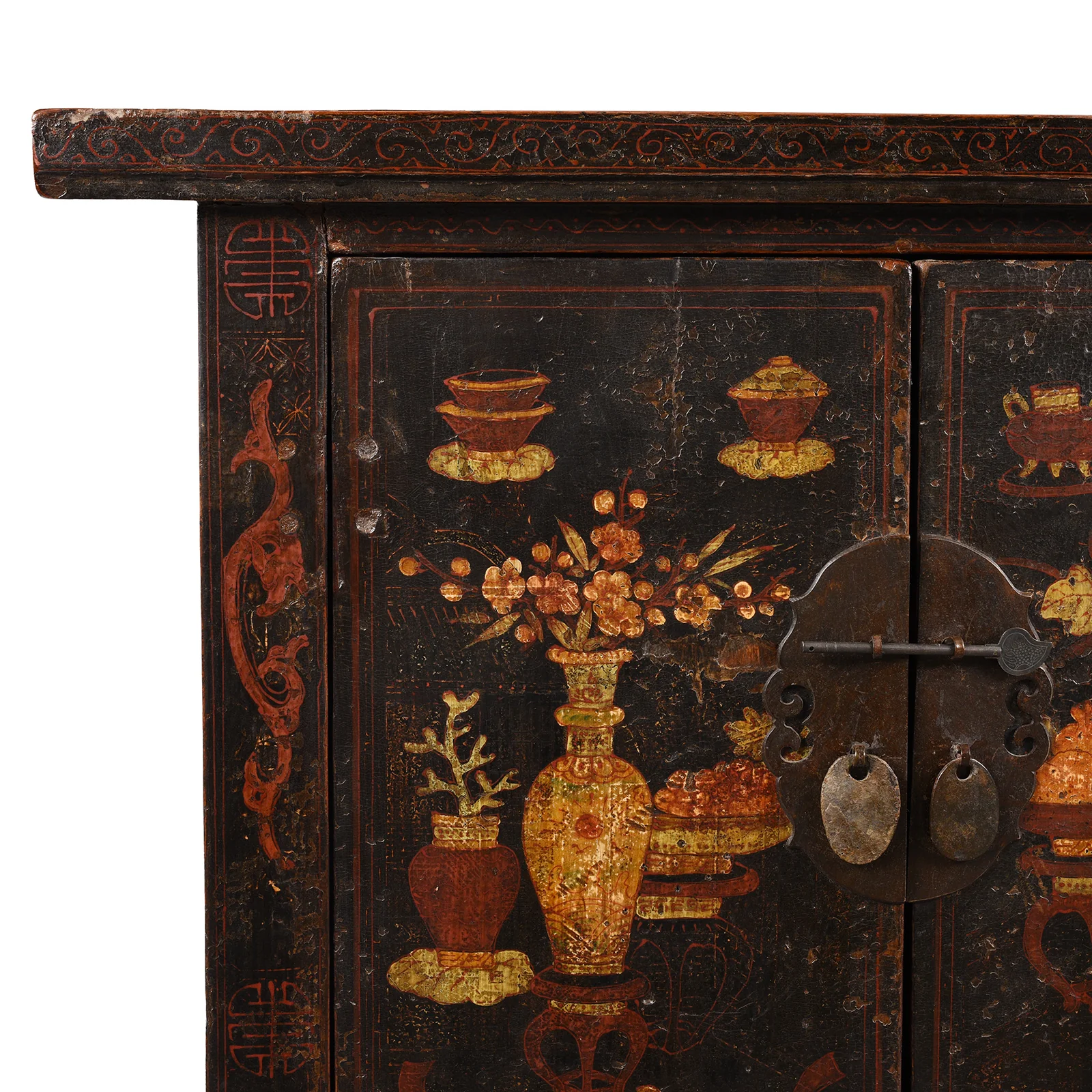 Chinese Black Lacquer Elm Sideboard - 19thC - Image 11