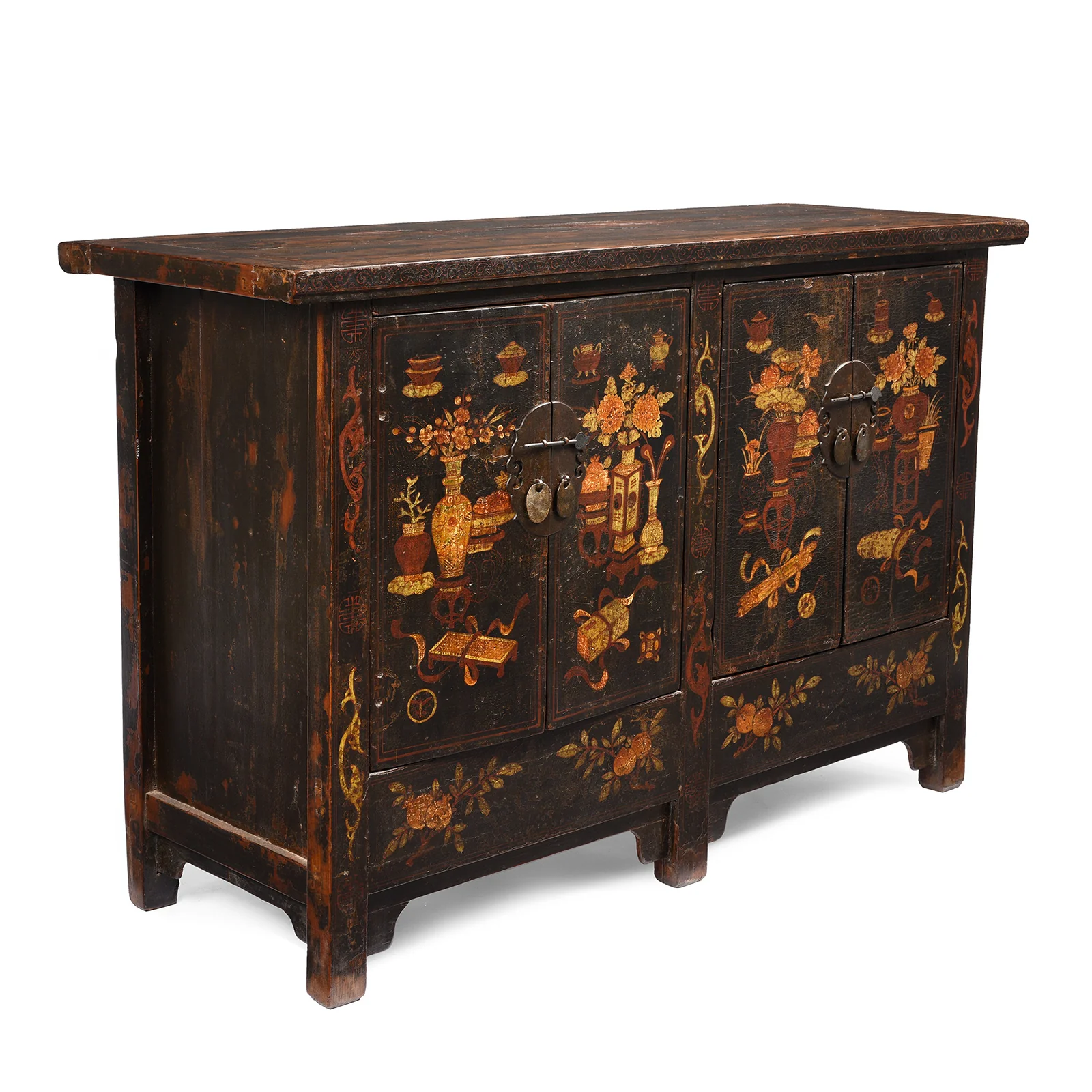 Chinese Black Lacquer Elm Sideboard - 19thC - Image 3