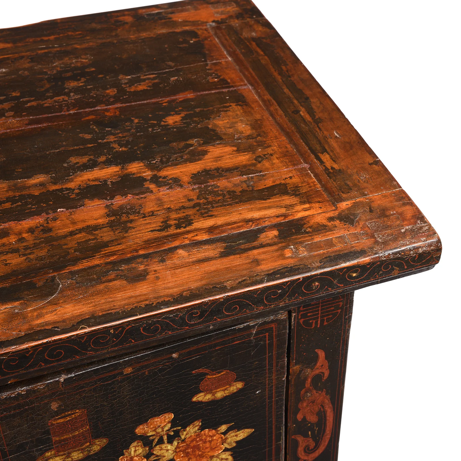 Chinese Black Lacquer Elm Sideboard - 19thC - Image 5