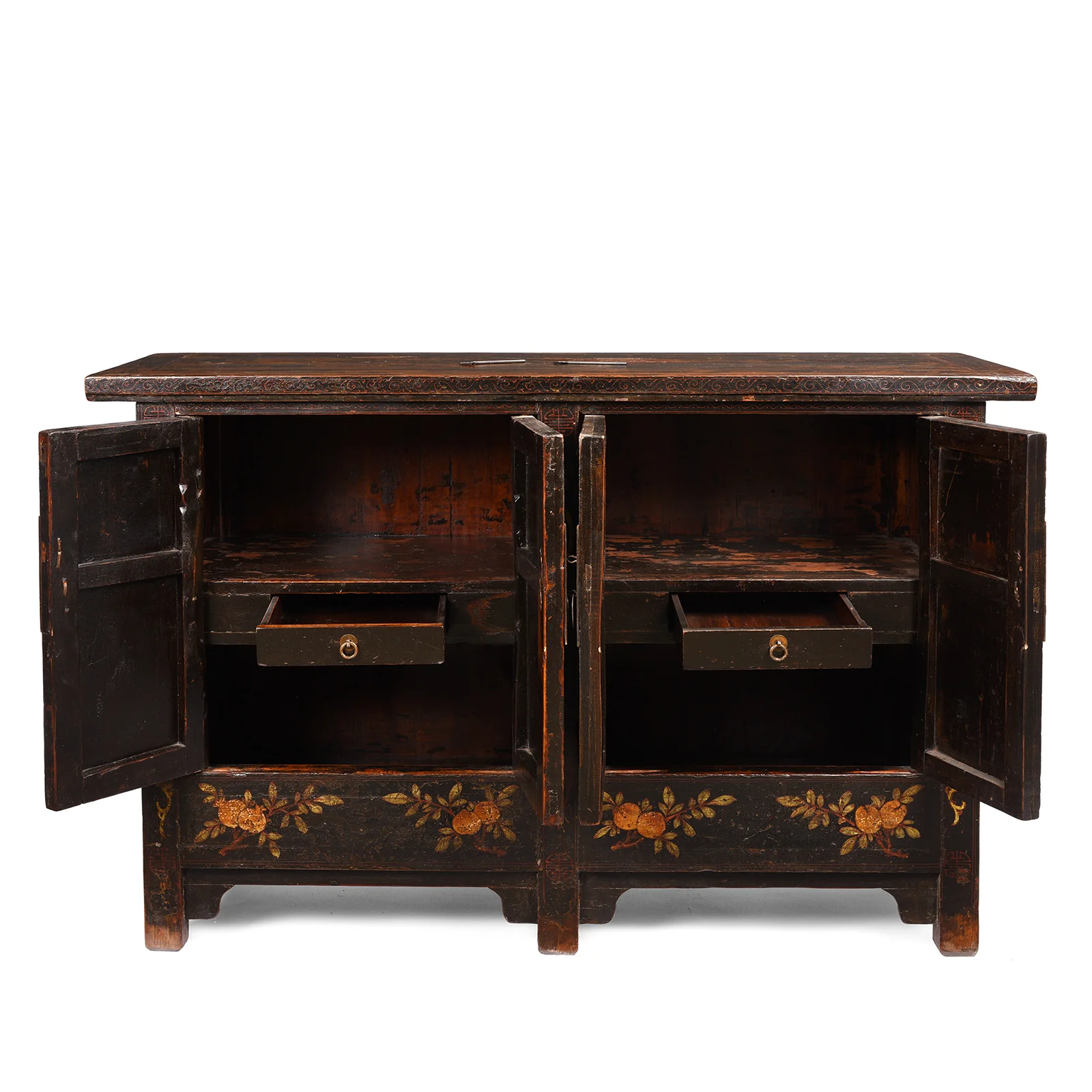 Chinese Black Lacquer Elm Sideboard - 19thC - Image 8