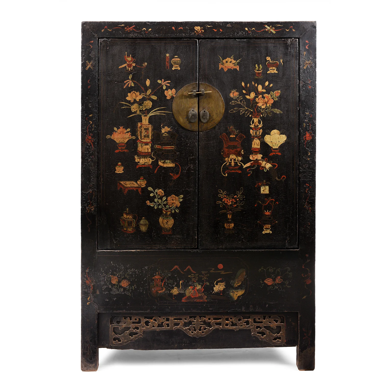 Black Lacquer Wedding Cabinet From Shanxi -19th Century - Image 2