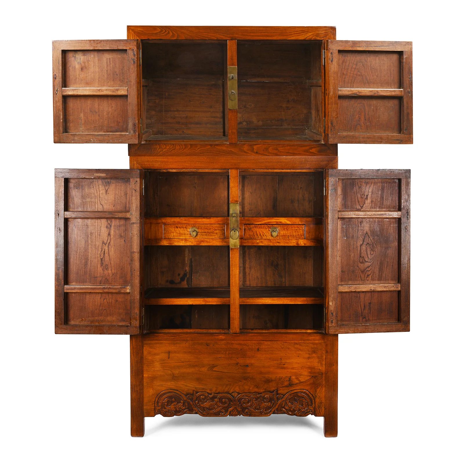 Chinese Elm Compound Cabinet From Beijing - 19th Century - Image 3