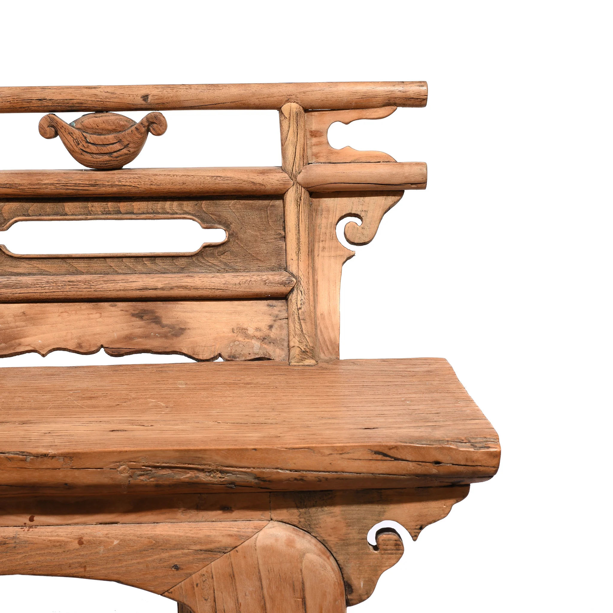 Chinese Elm & Poplar Opera Bench - Late 19thC - Image 7
