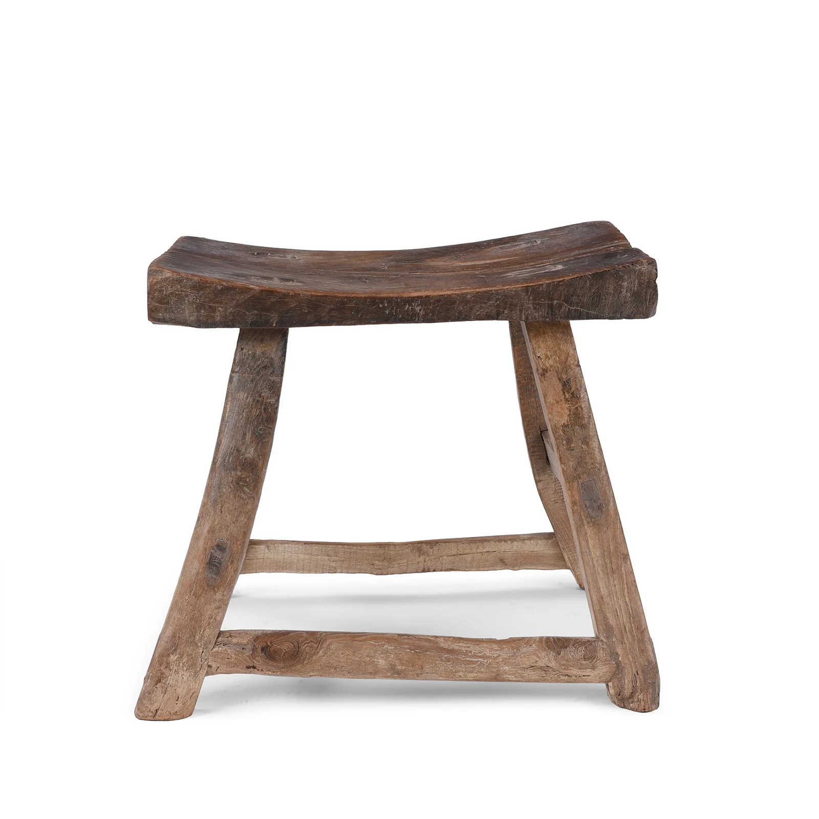 Low Elm Saddle Stool From Shanxi - 19th Century - Image 3